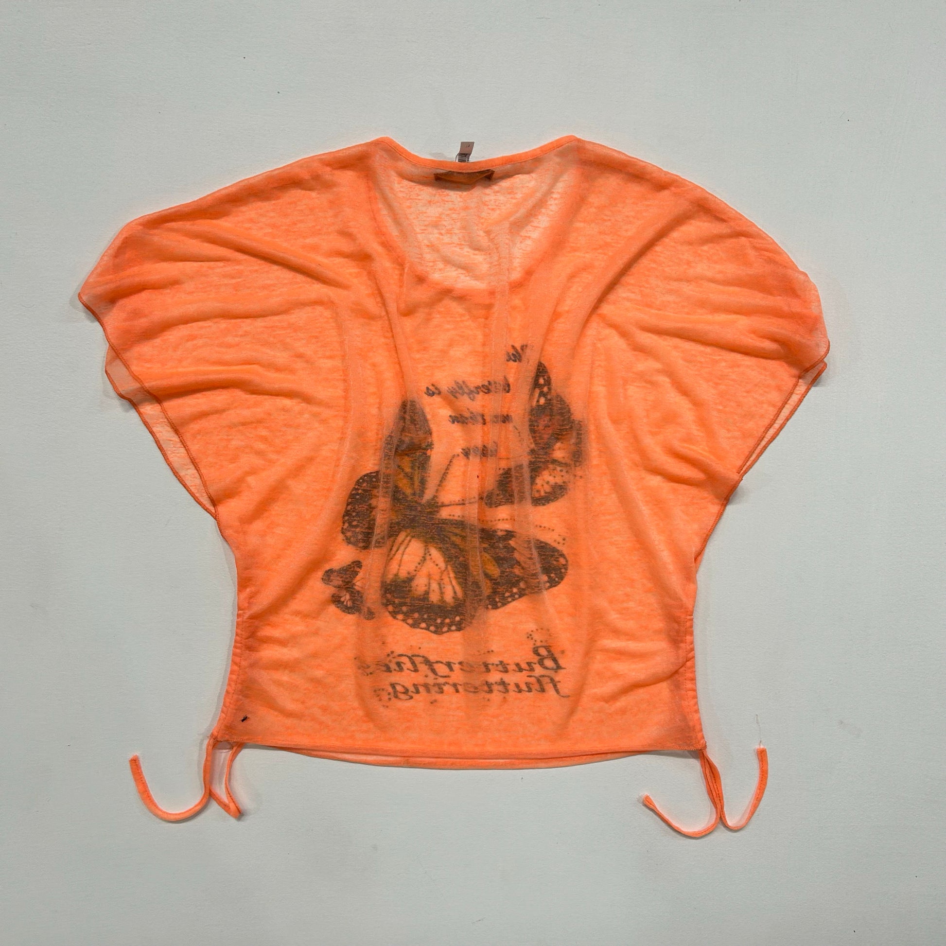 Y2K Butterfly Rhinestone Mesh T-Shirt