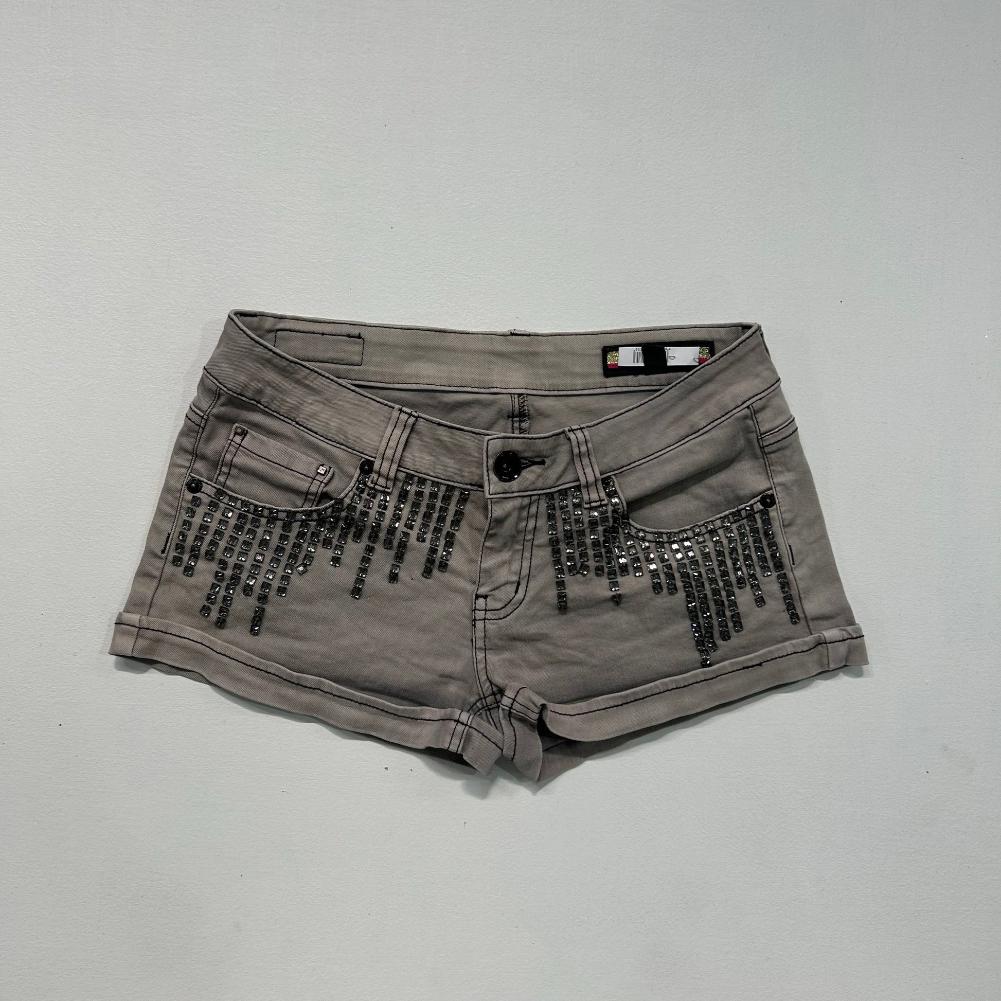 Y2K Rhinestone Low-Rise Shorts
