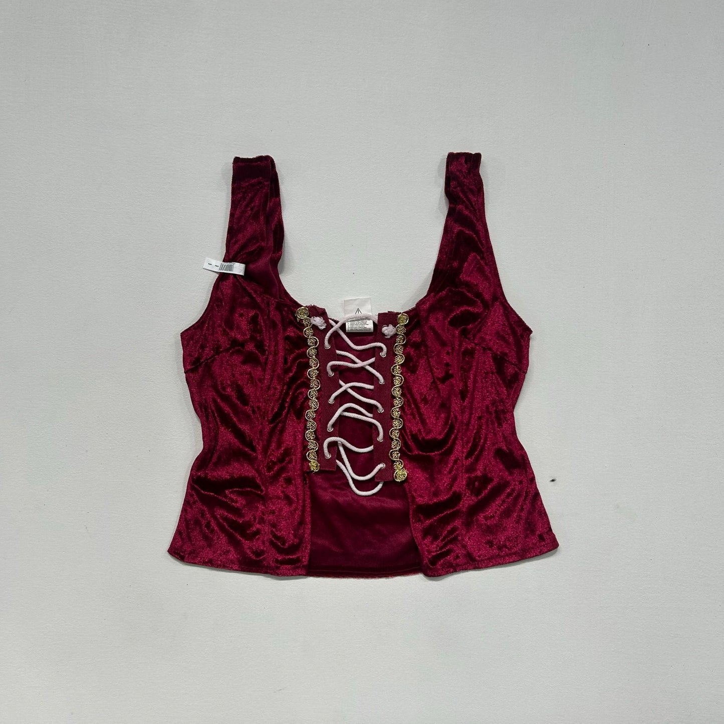 Y2K Velour Lace-Up Tank/Cami