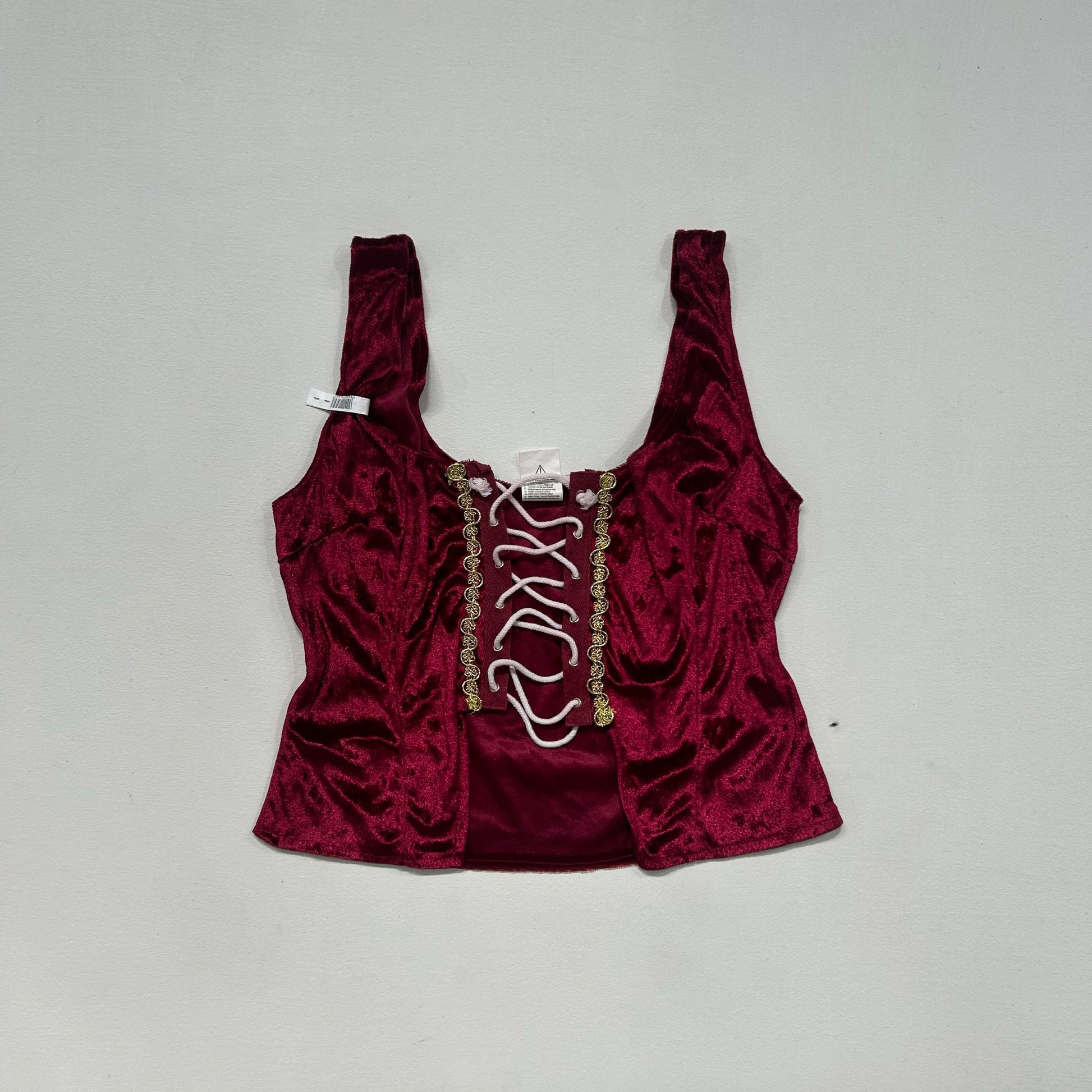 Y2K Velour Lace-Up Tank/Cami