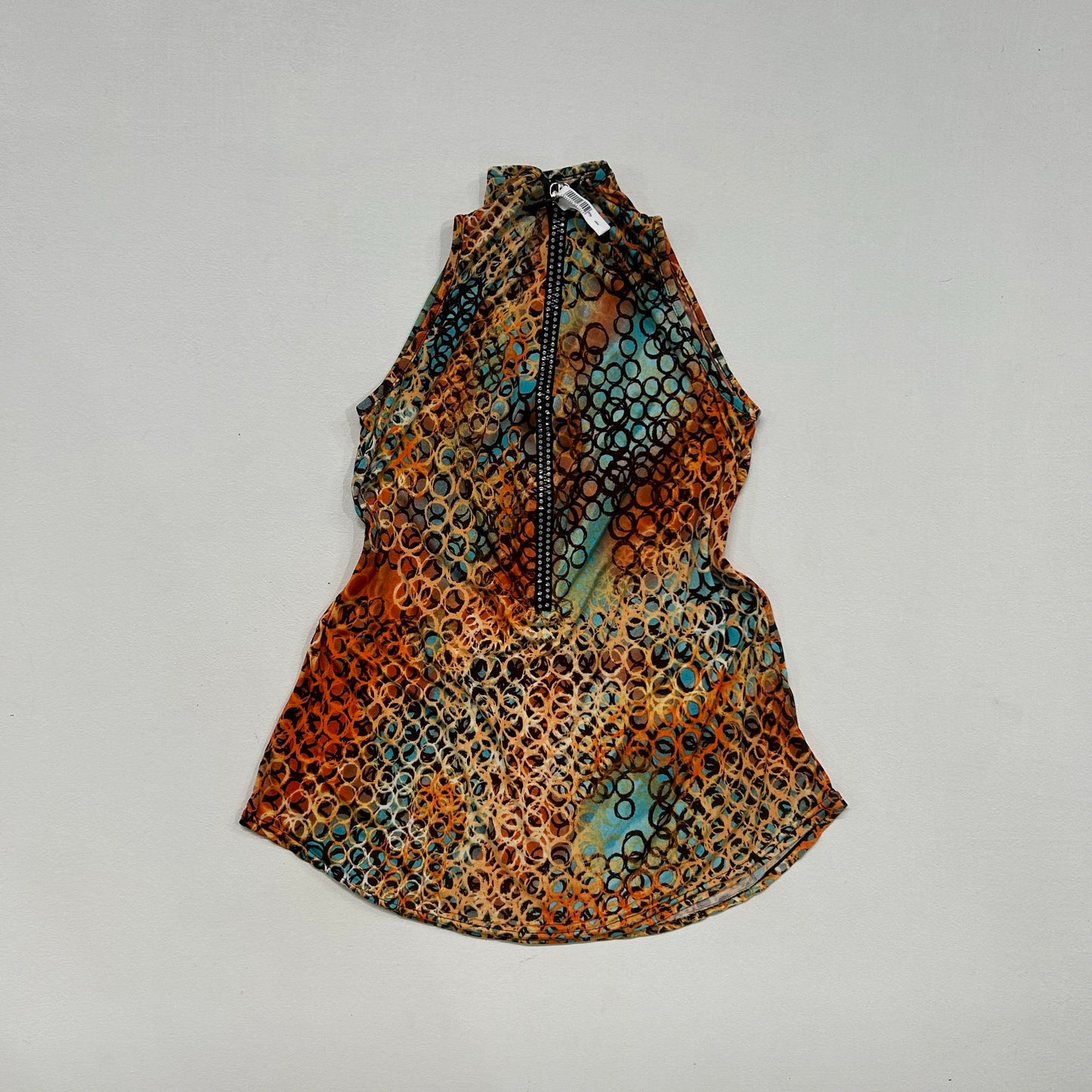 Y2K Printed Rhinestone Blouse