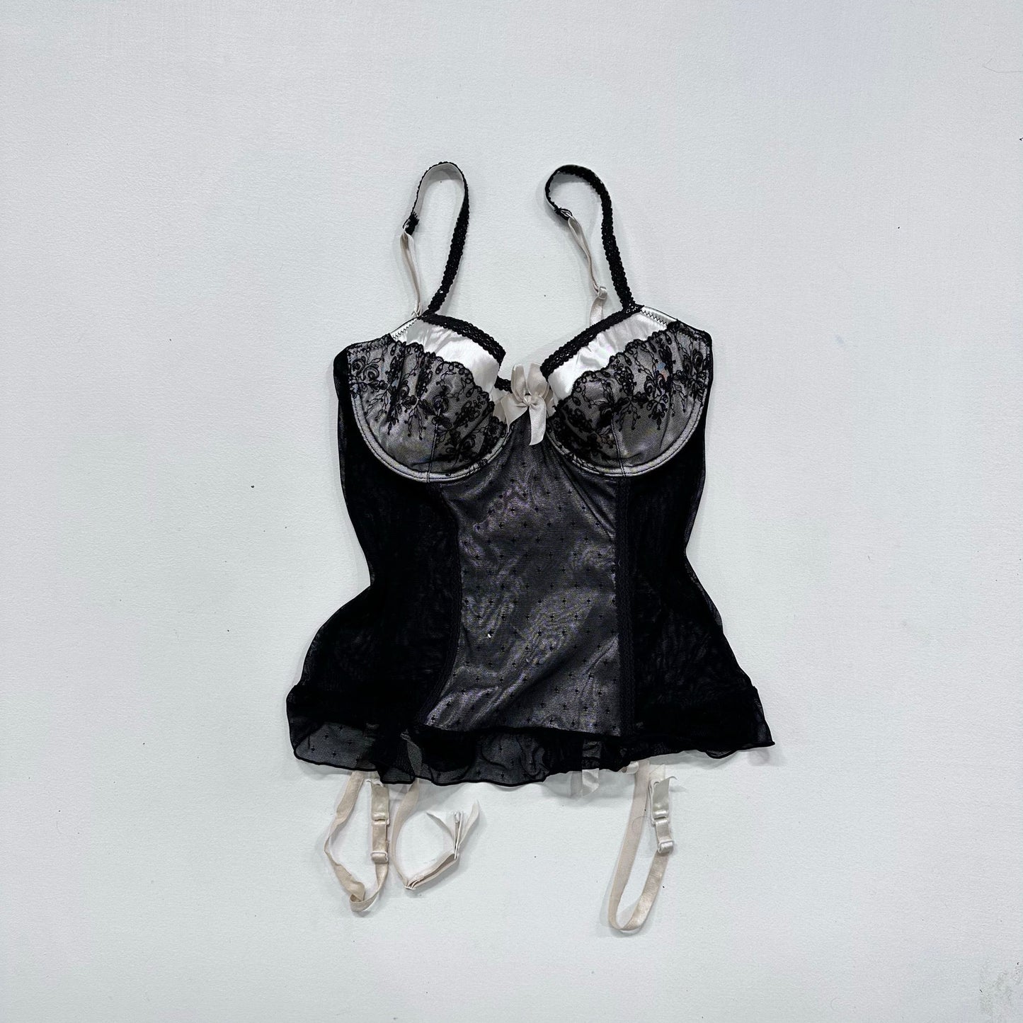 Feminine Bow Ruffle Satin Corset/Bustier