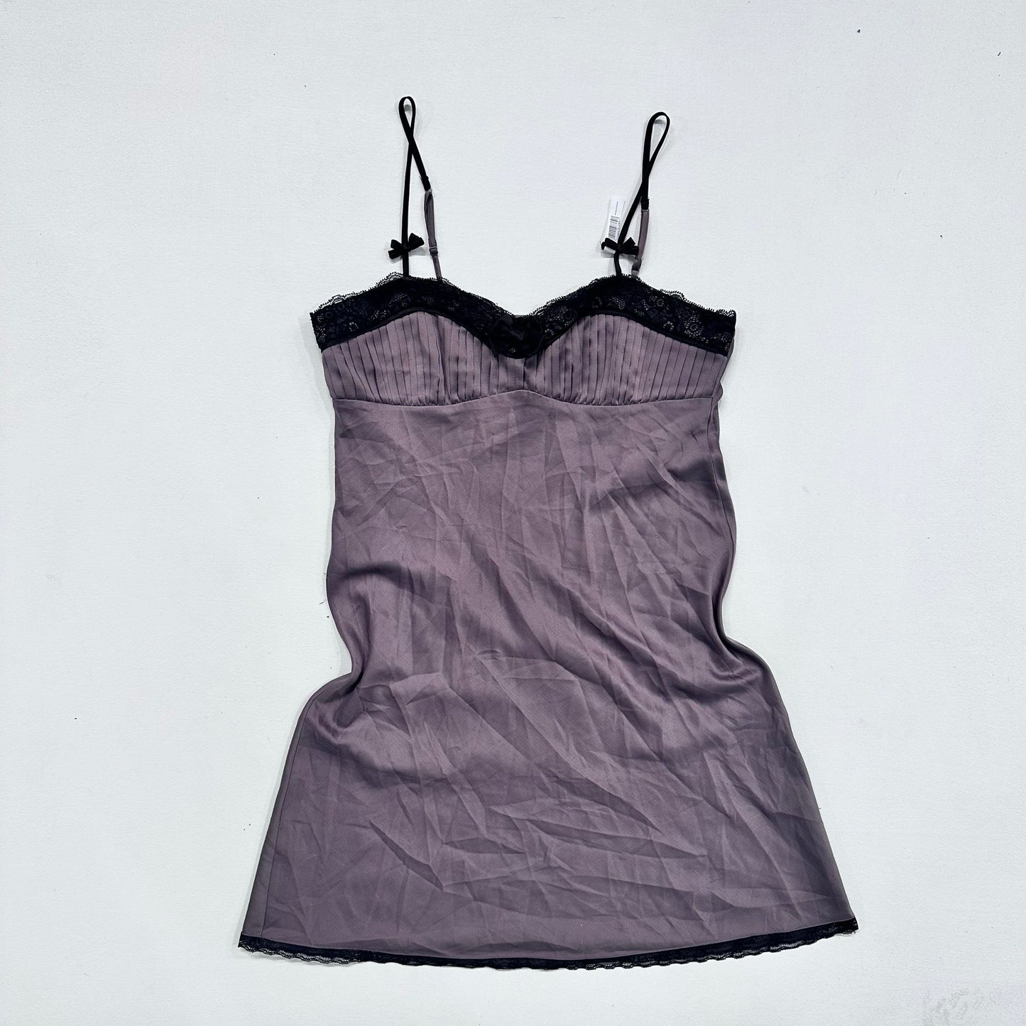 Feminine Bow Pleated Slip Dress