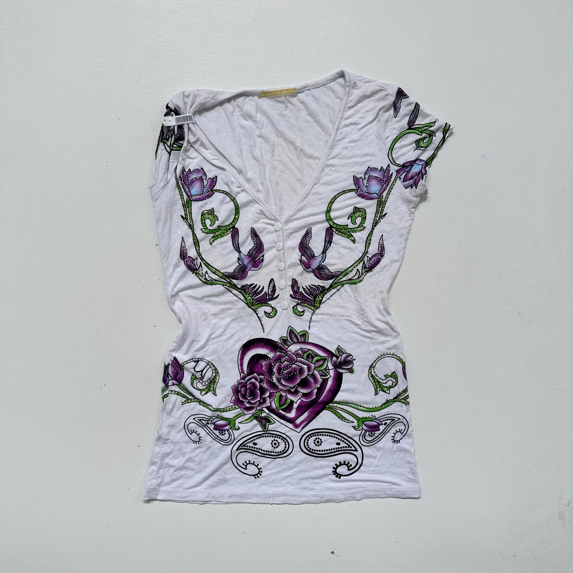 Y2K Printed Rhinestone T-Shirt