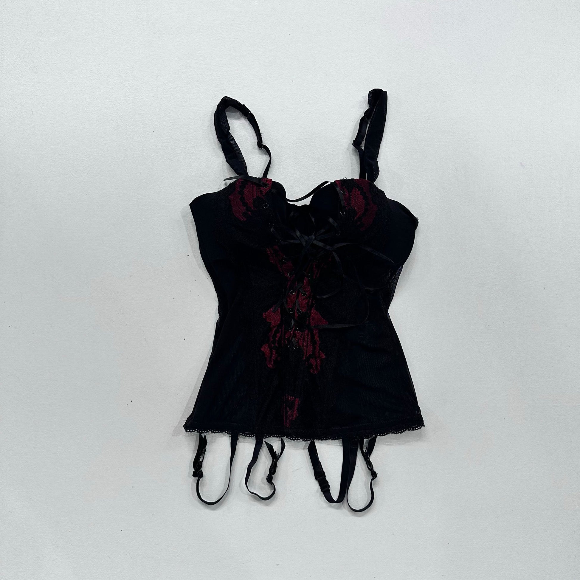 Y2K Lace-Up Mesh Corset/Bustier