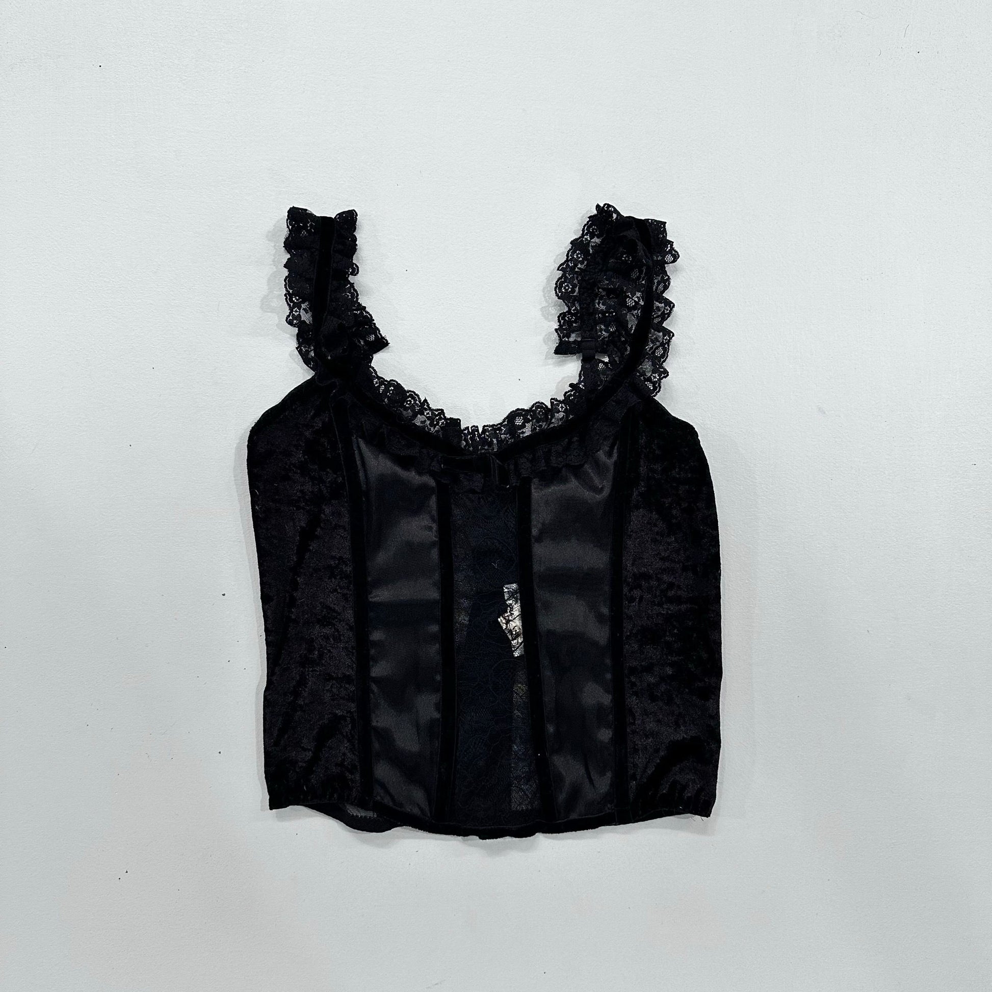 Feminine Ruffle Satin Victoria's Secret Corset/Bustier