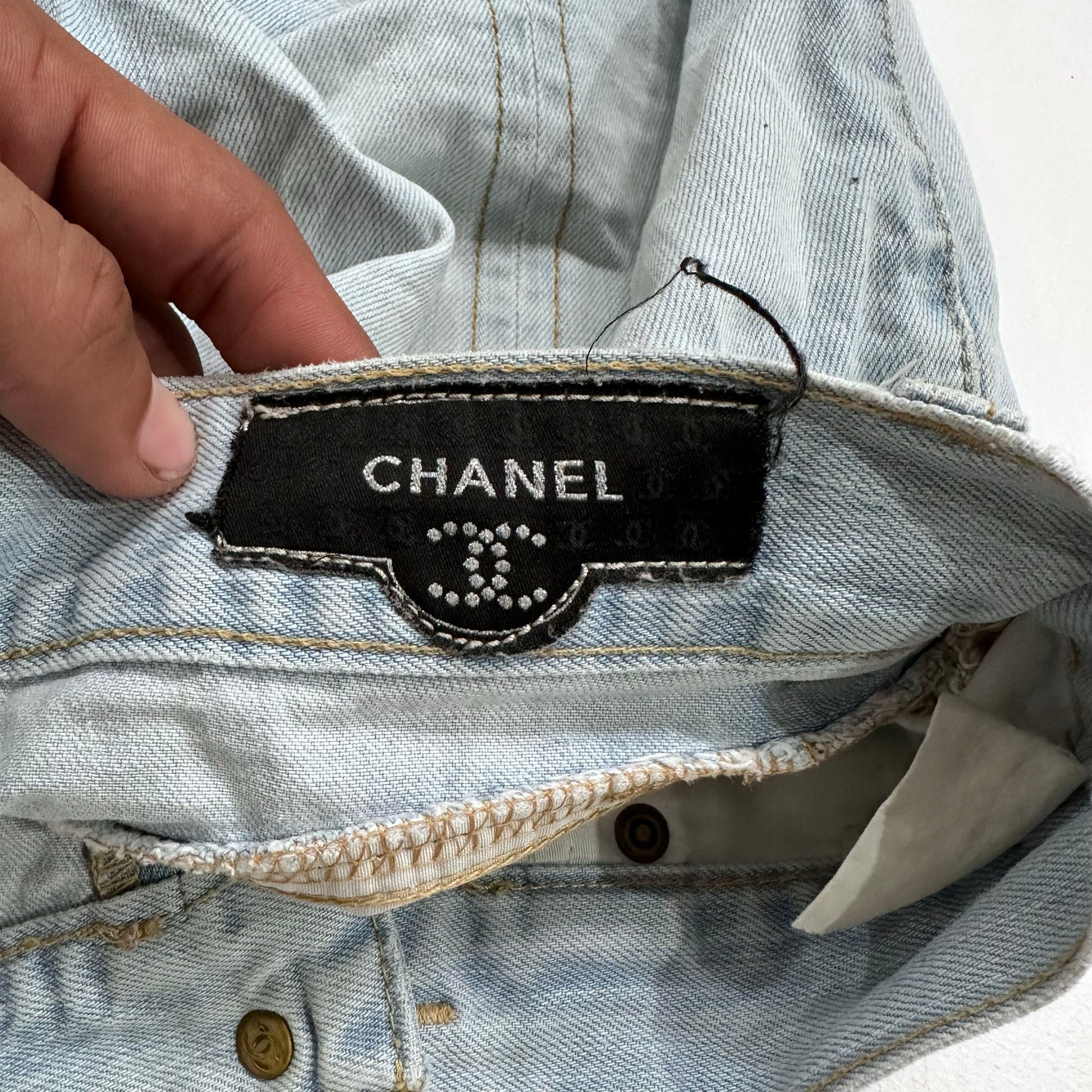 Y2K Low-Rise Chanel Denim Skirt