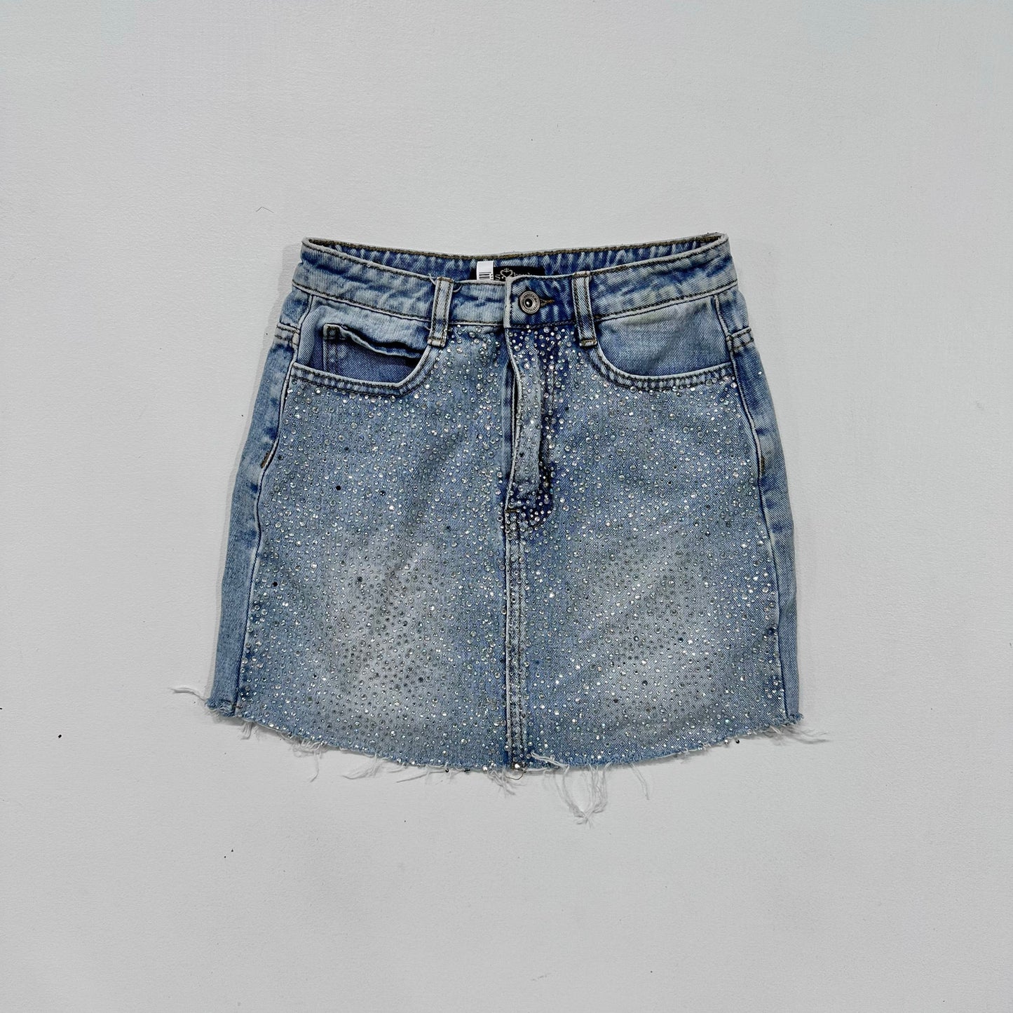 Y2K Rhinestone Denim Skirt