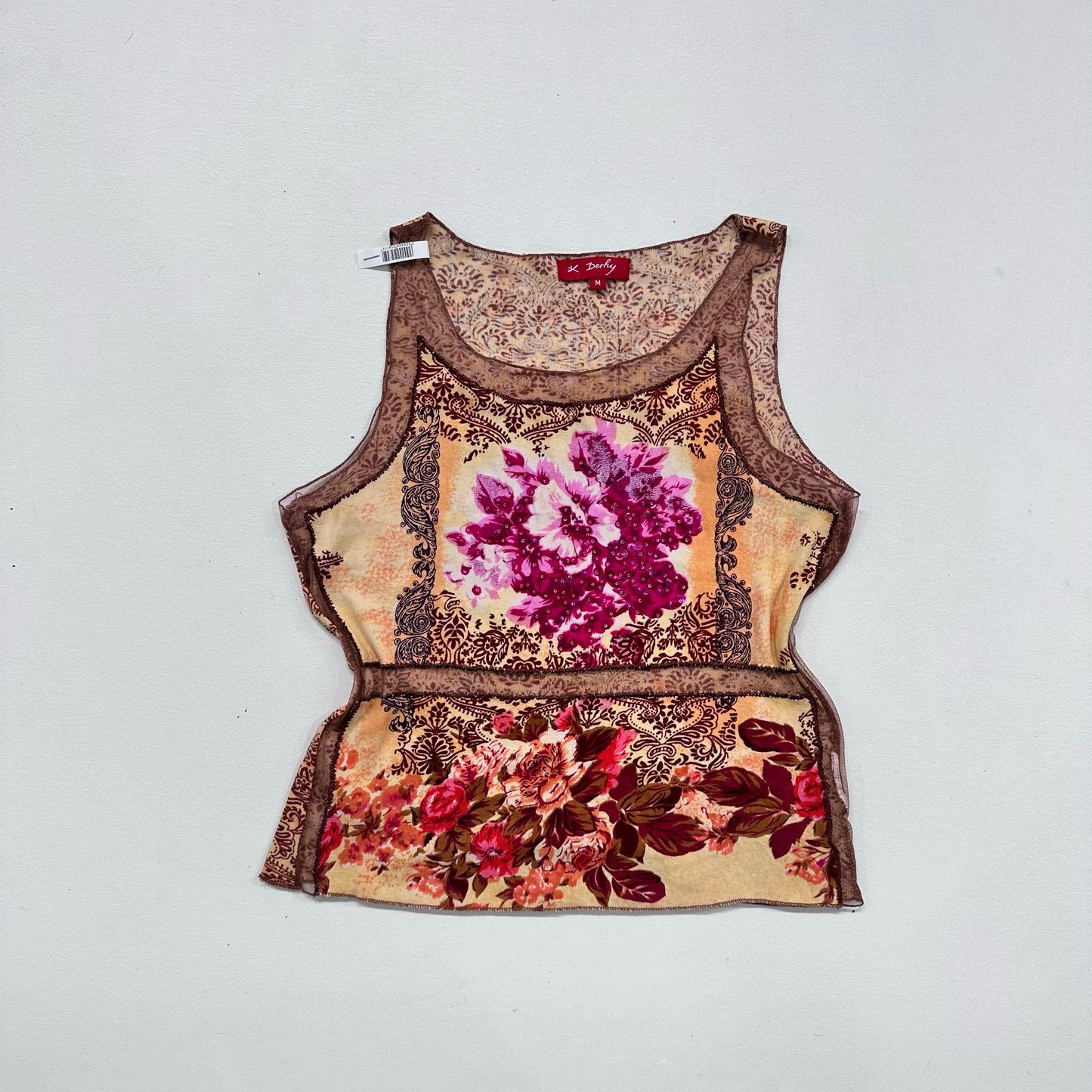 Y2K Mesh Printed Derhy Tank/Cami