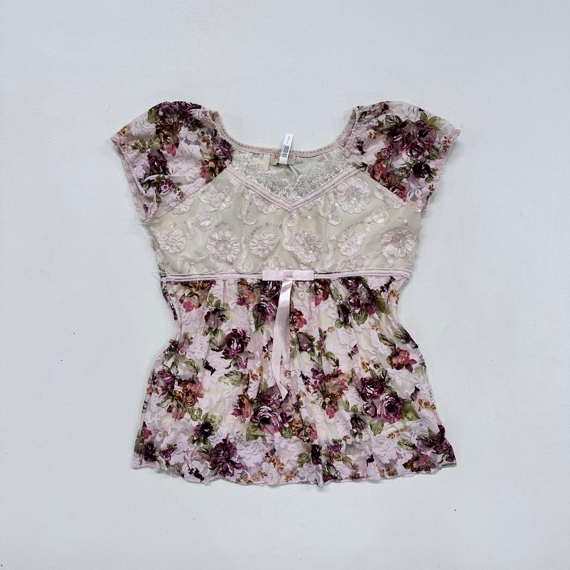 Y2K Sequins Printed Blouse