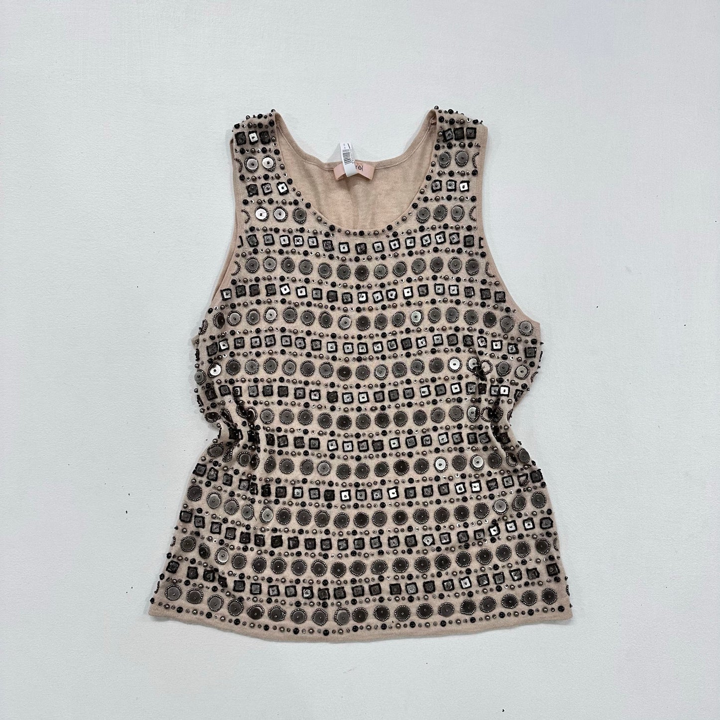 Y2K Beaded Sequins Laurèl Tank/Cami