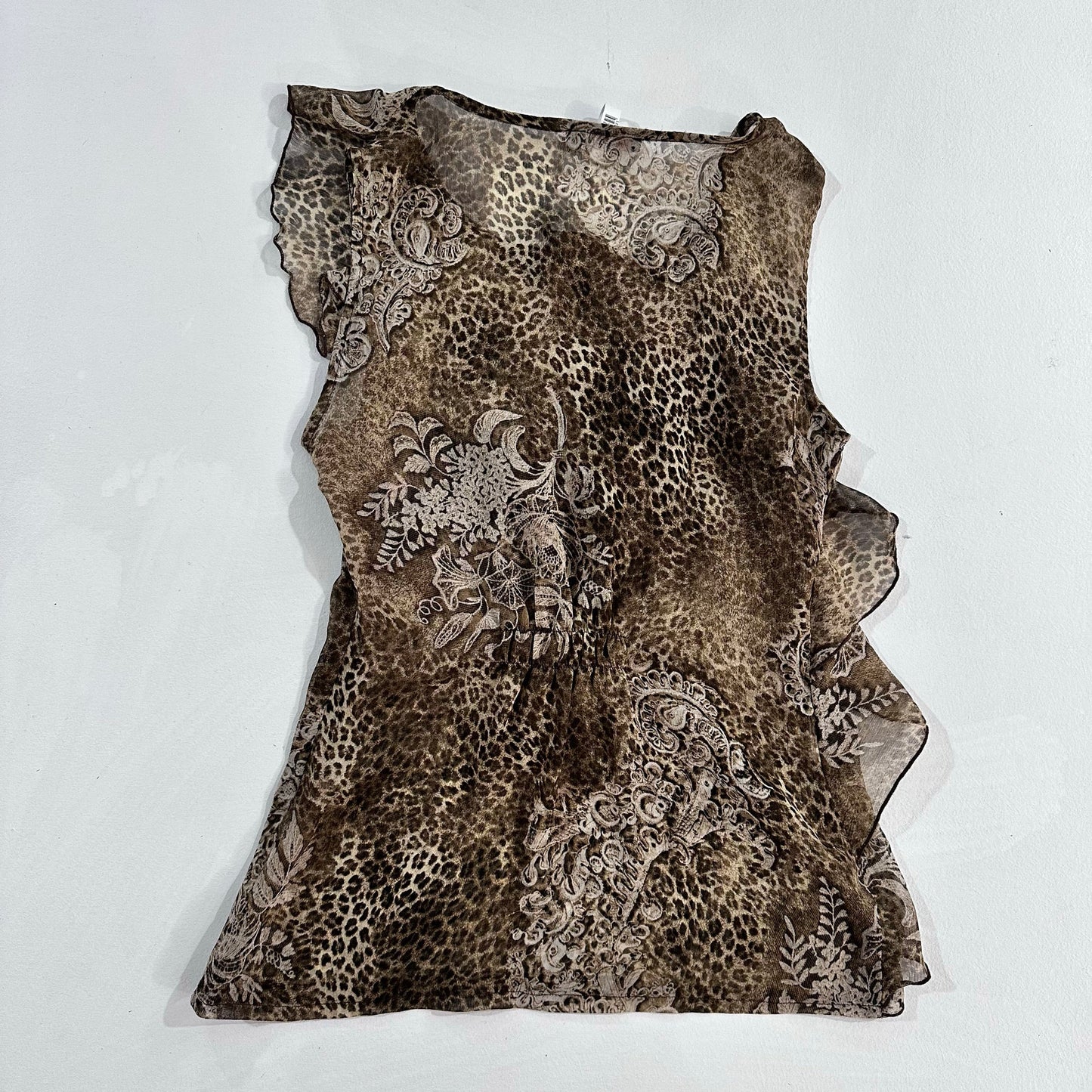Y2K Animal Print Mesh Morgan de Toi Blouse
