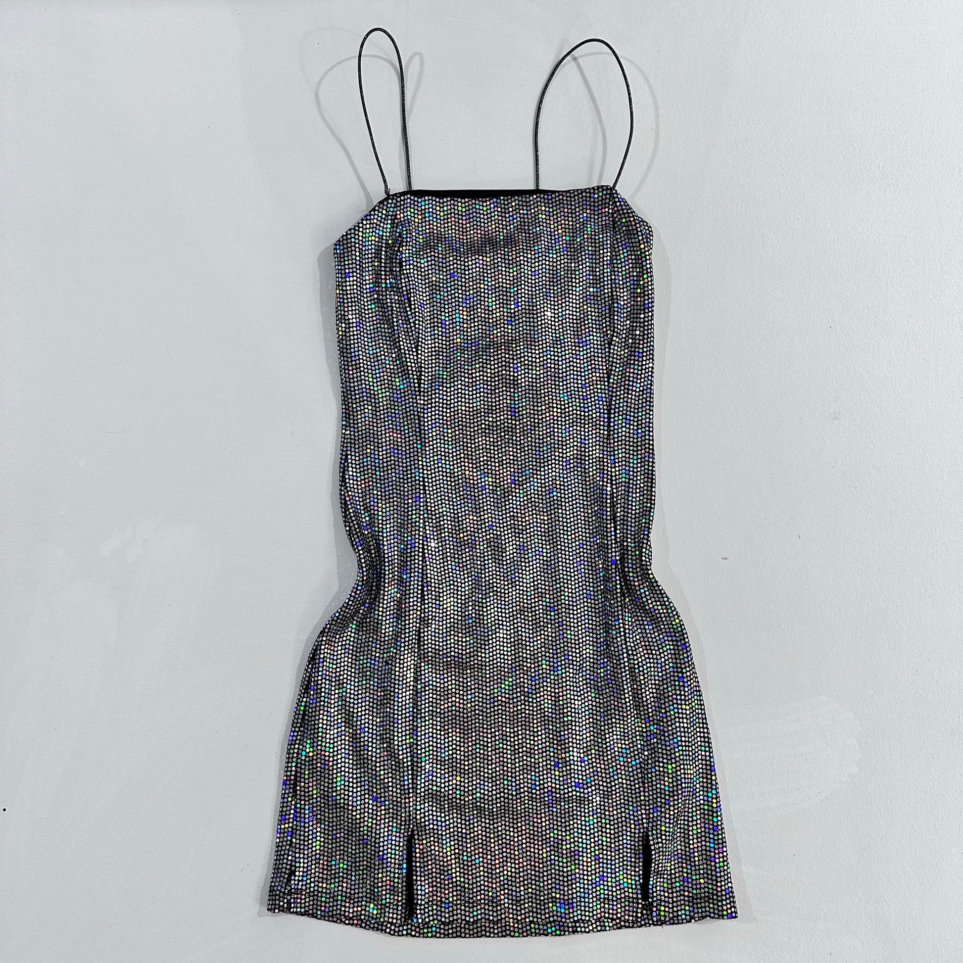 Y2K Sequins Metallic Slip Dress