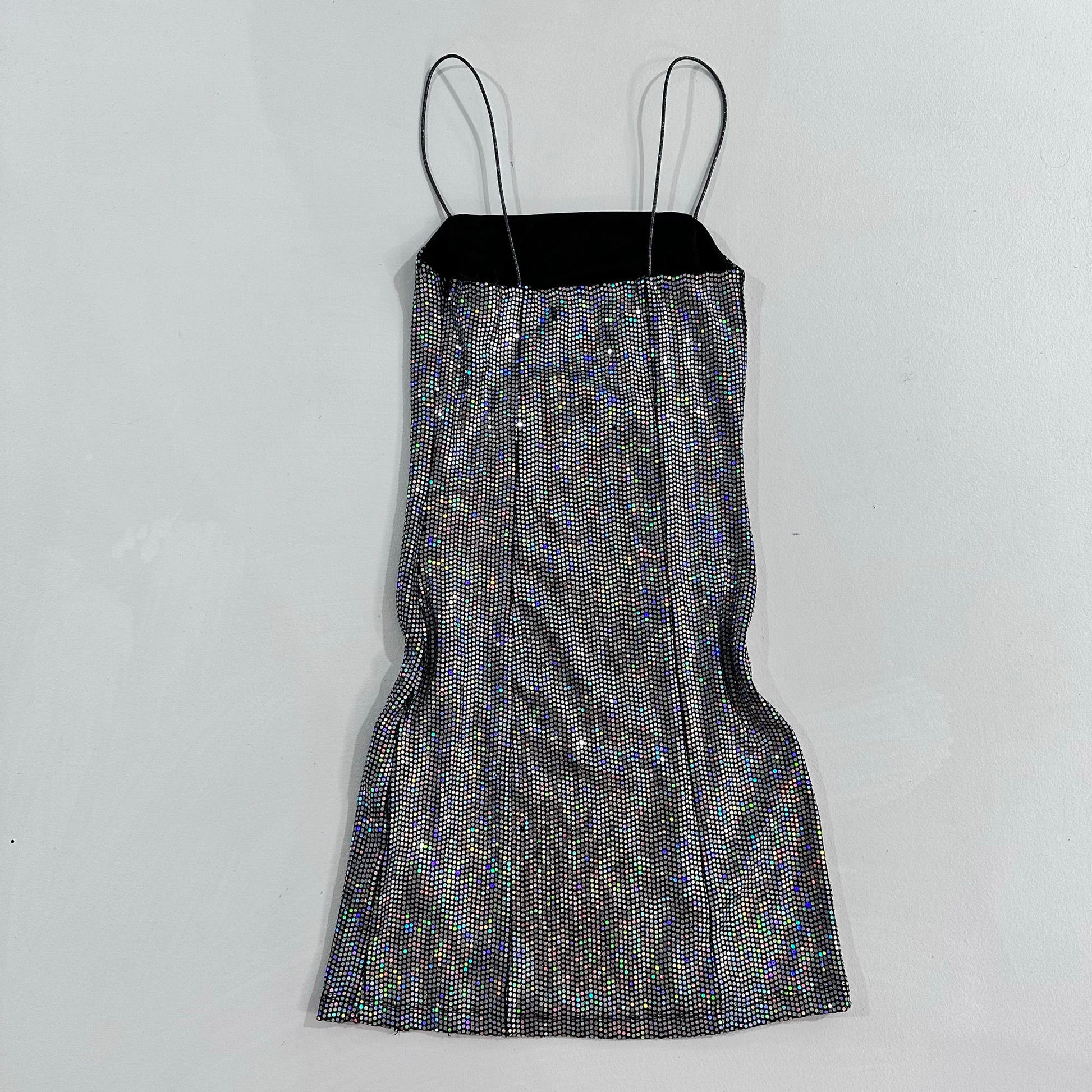 Y2K Sequins Metallic Slip Dress