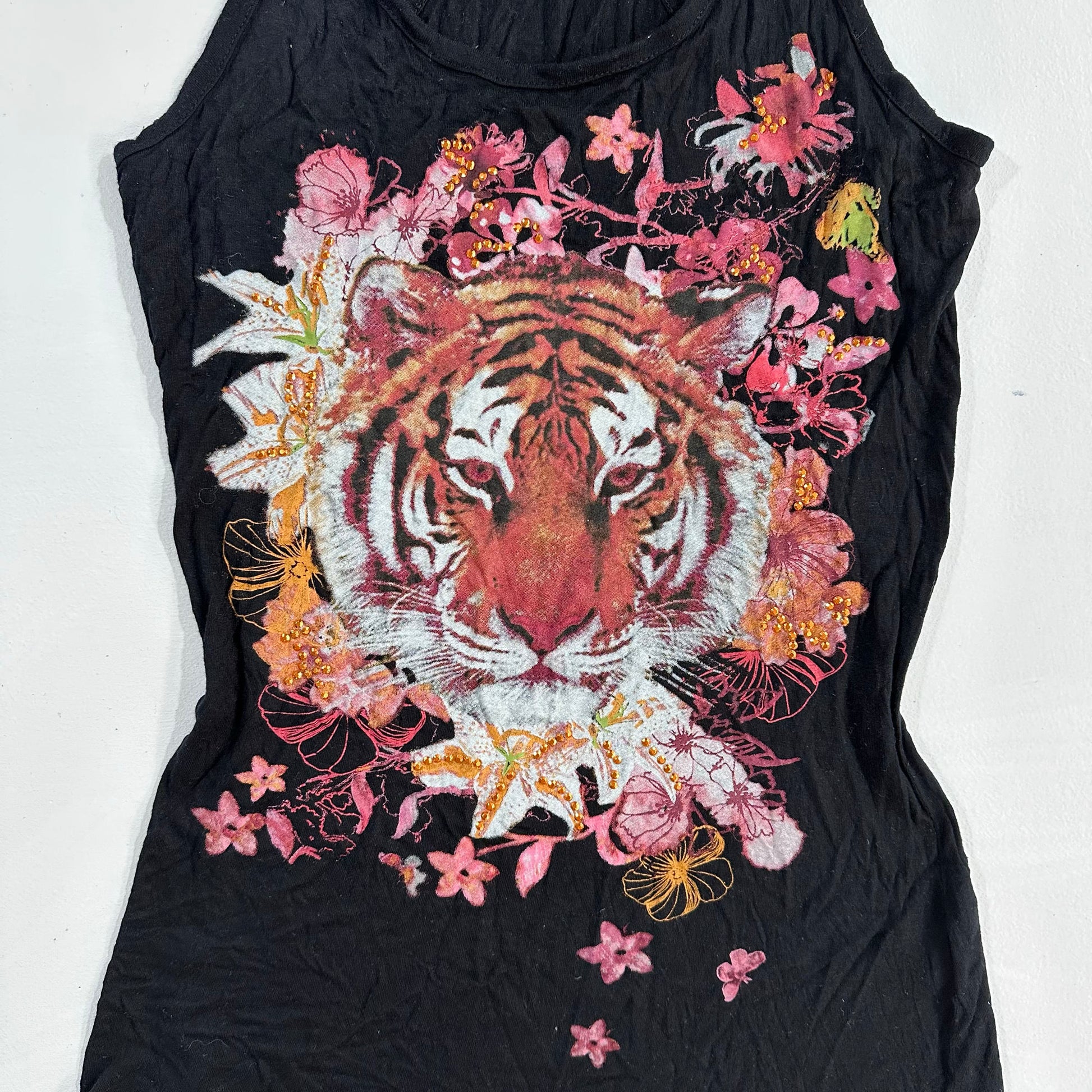 Turkey Y2K Animal Print Printed Beaded Tank/Cami