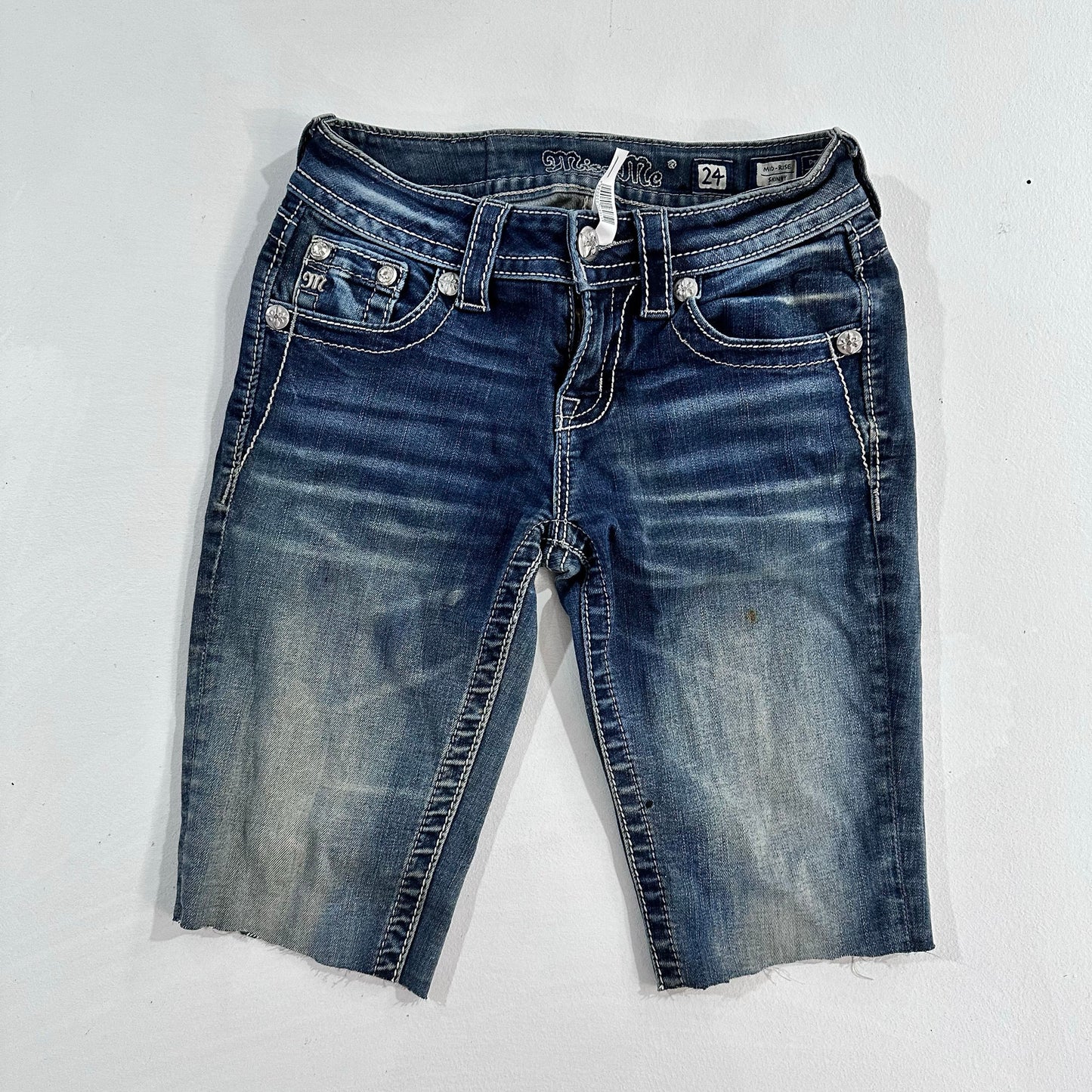 Y2K Rhinestone Sequins Miss Me Shorts