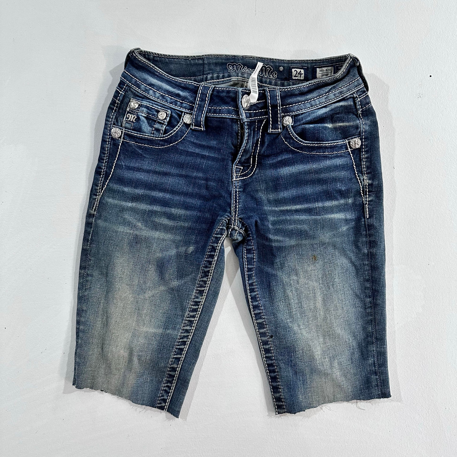 Y2K Rhinestone Sequins Miss Me Shorts