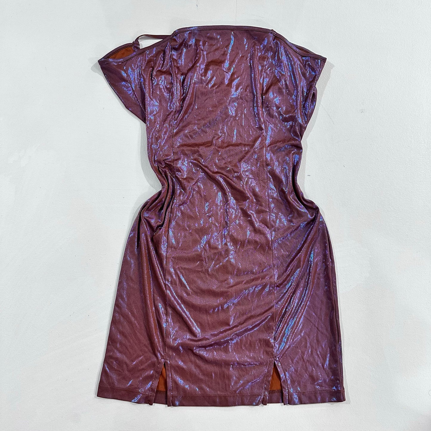 Y2K Metallic Lace-Up Dress