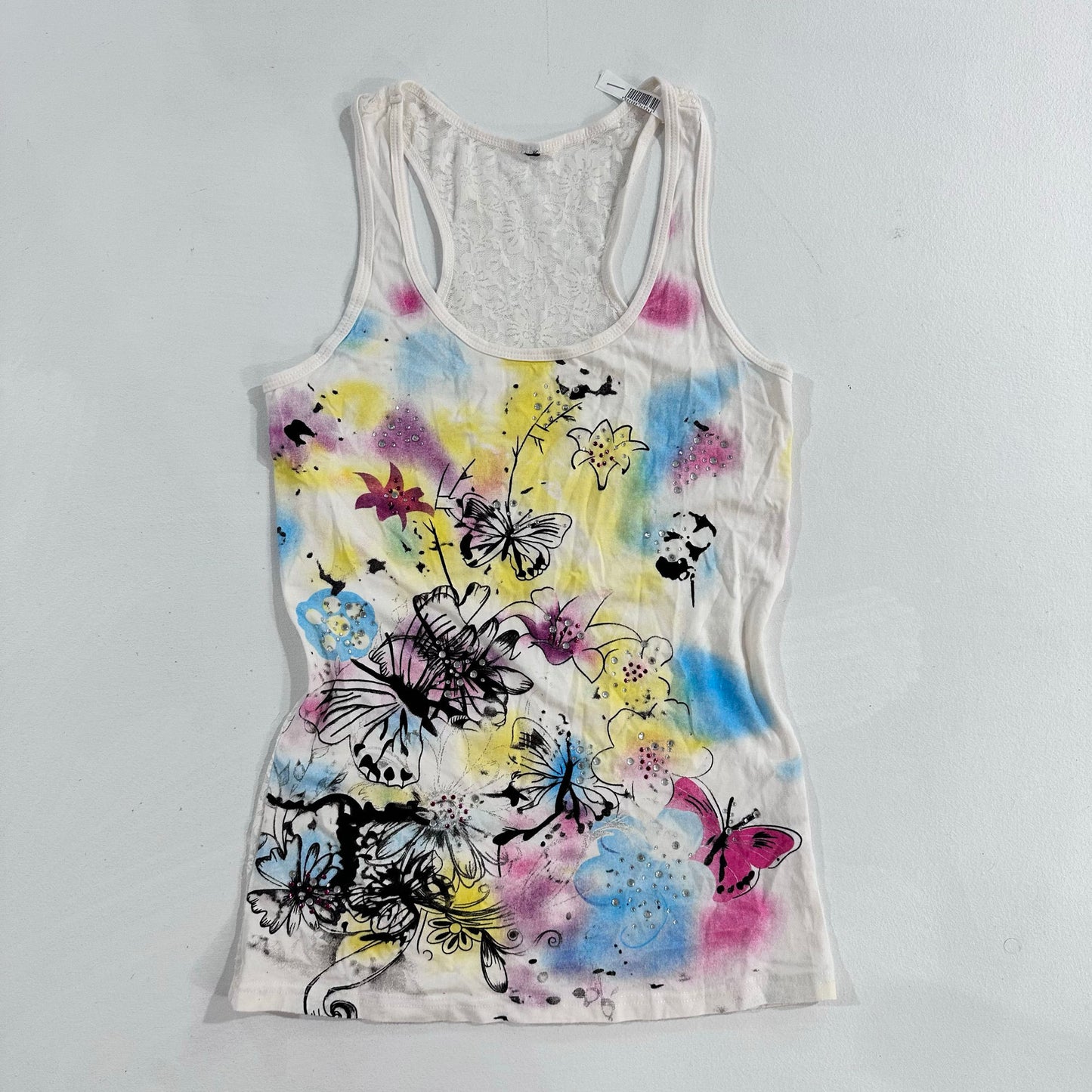 Y2K Butterfly Rhinestone Printed Tank/Cami