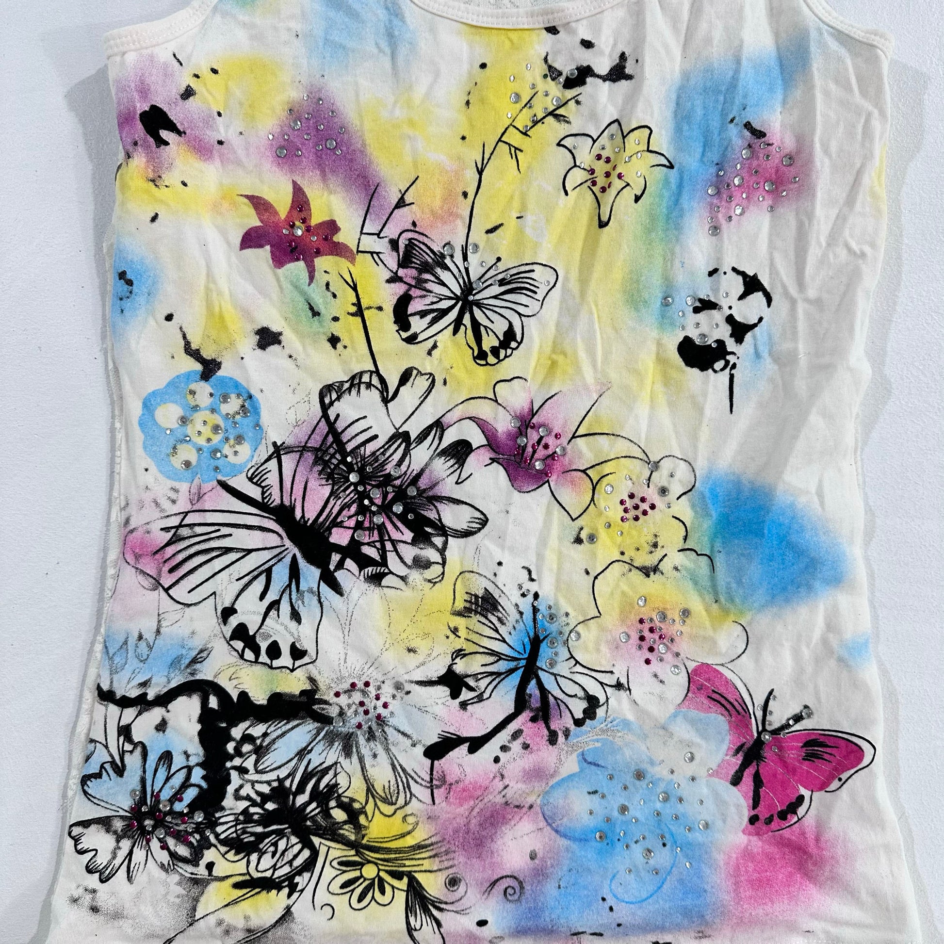 Y2K Butterfly Rhinestone Printed Tank/Cami