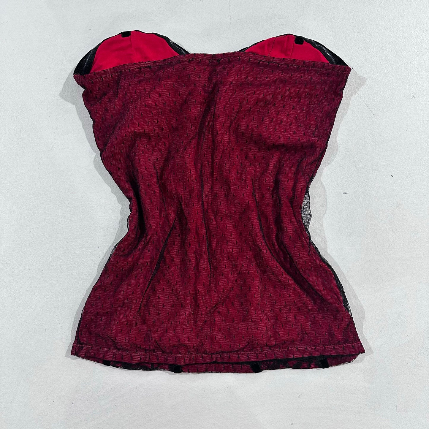 Y2K Mesh Velour No Excuses Corset/Bustier