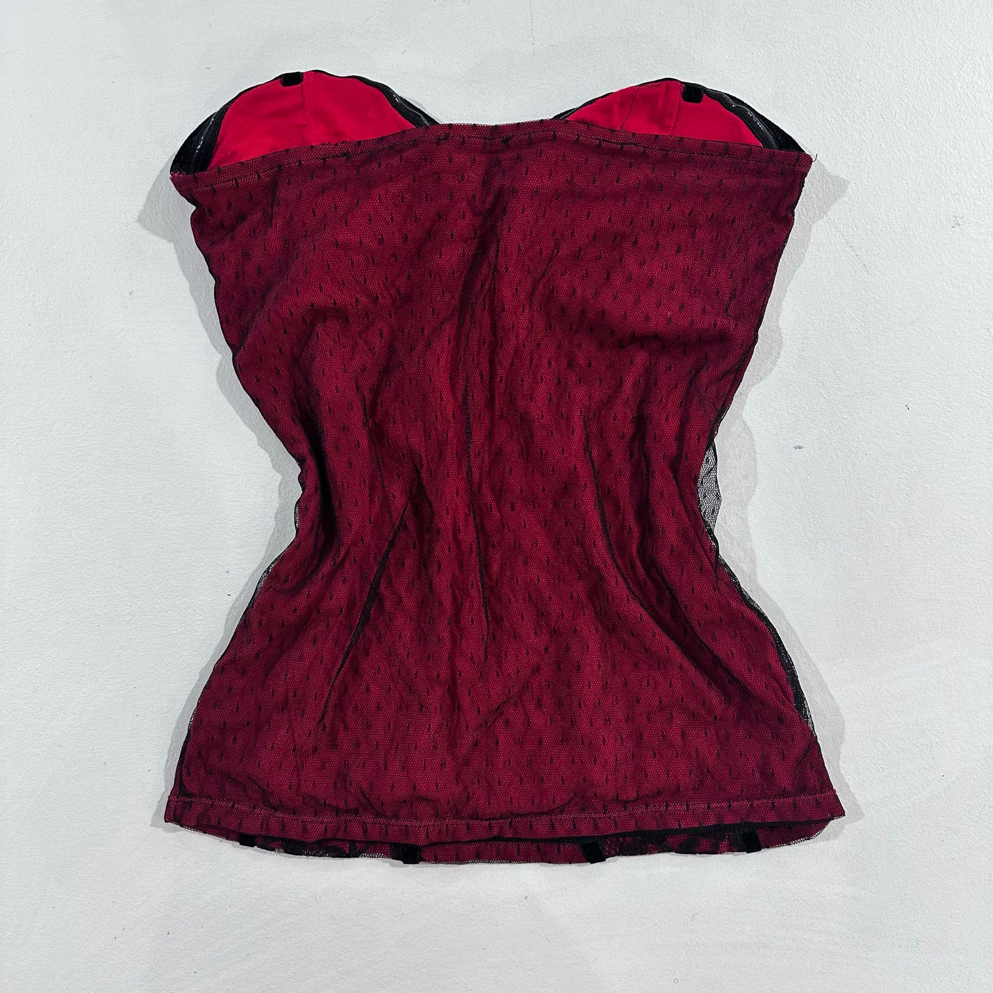 Y2K Mesh Velour No Excuses Corset/Bustier