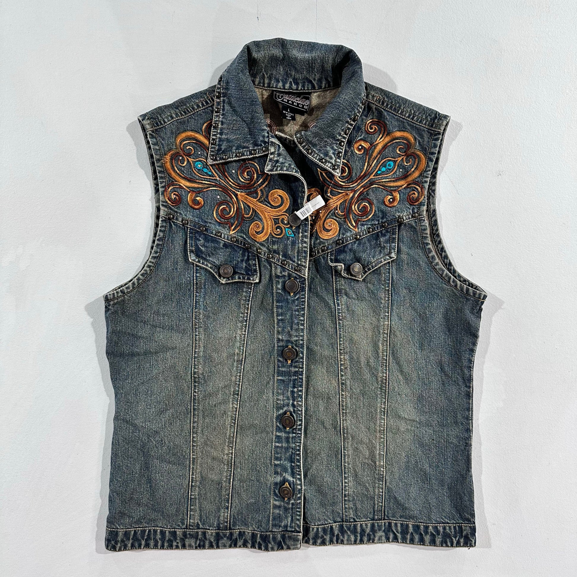 Boho Embroidered Cattlelac Ranch Vest/Gilet