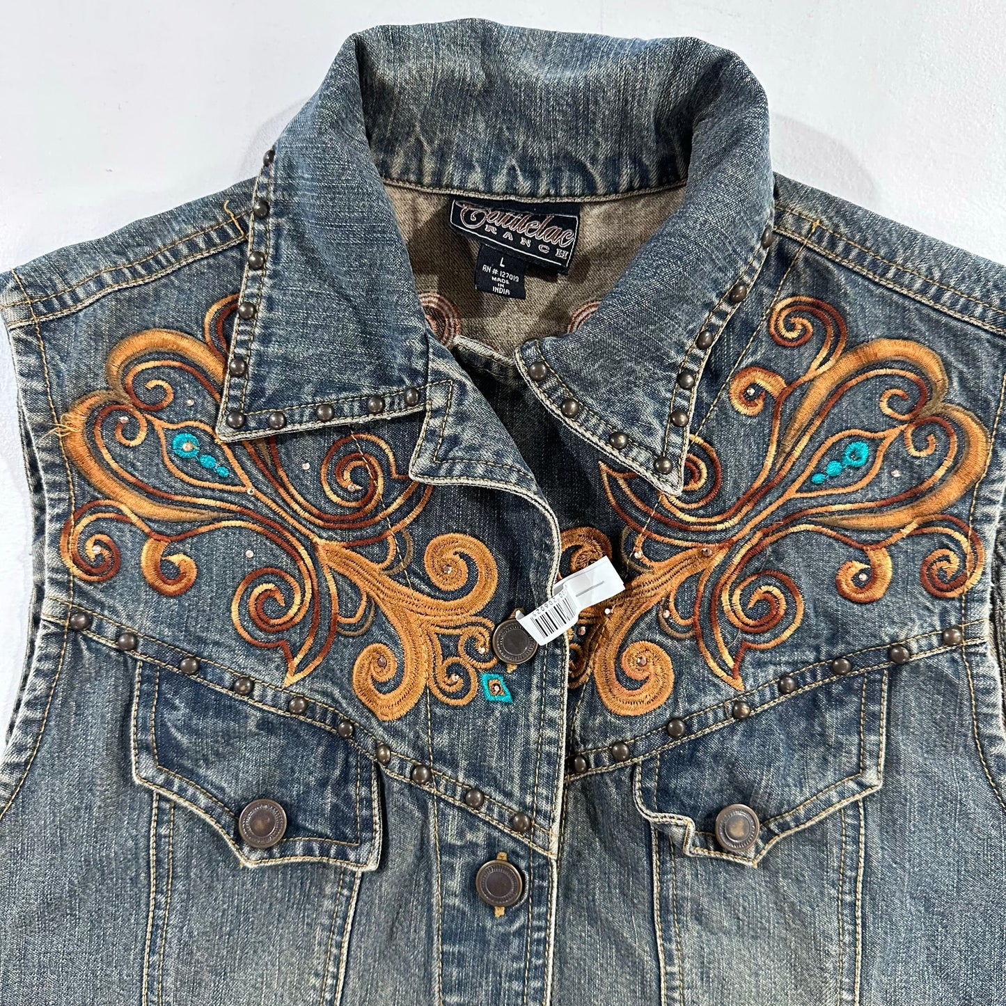 Boho Embroidered Cattlelac Ranch Vest/Gilet