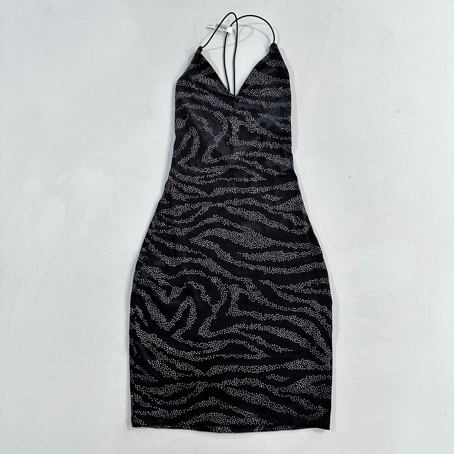 Y2K Animal Print Rhinestone Bodycon Dress