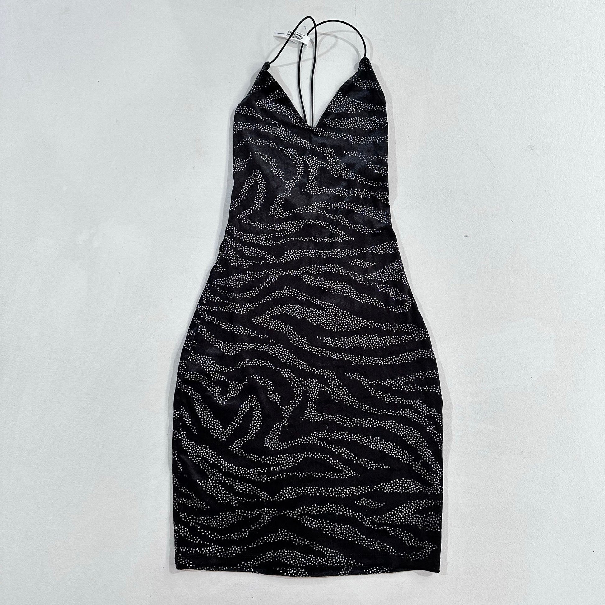 Y2K Animal Print Rhinestone Bodycon Dress