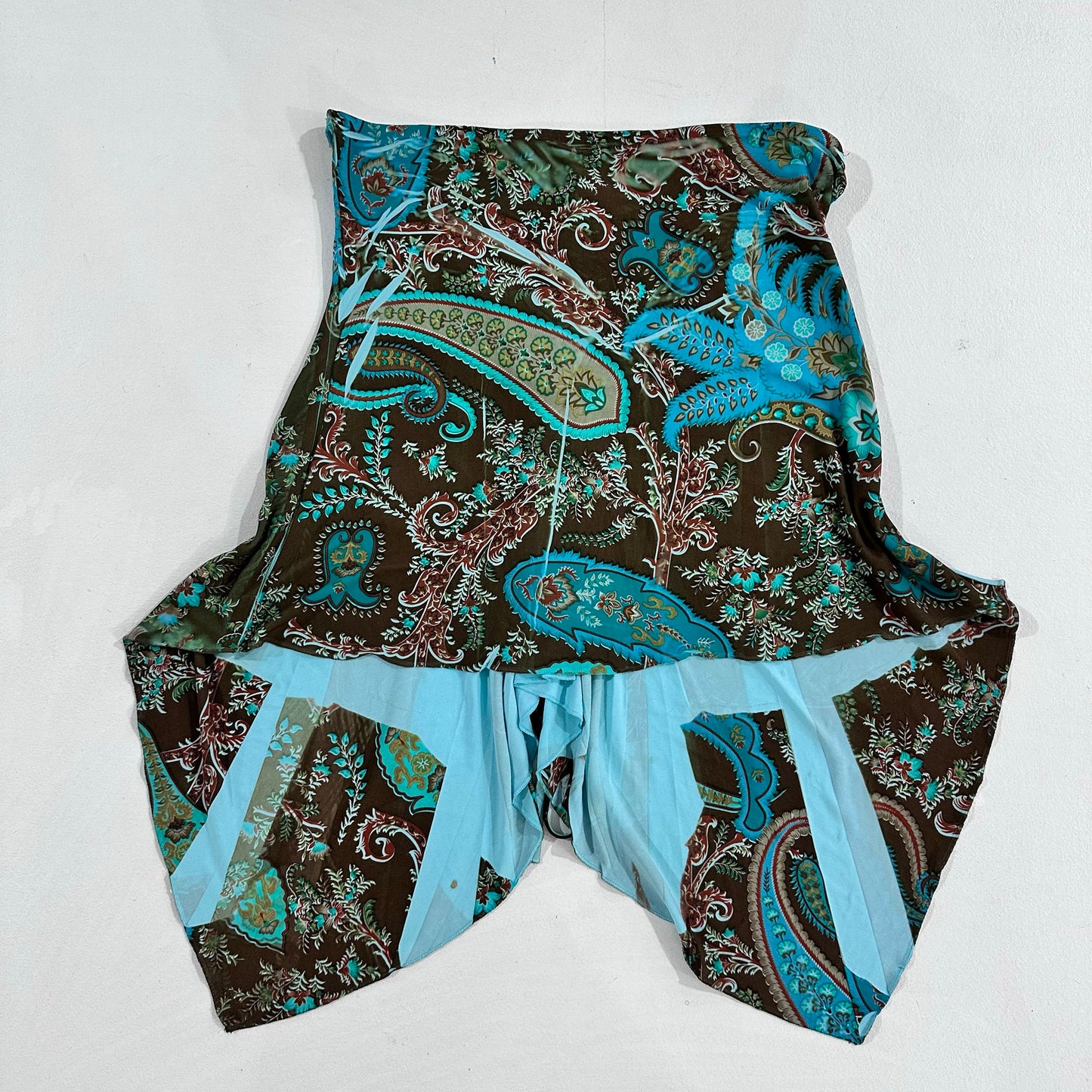 USA Y2K Sequins Printed Mesh Blouse