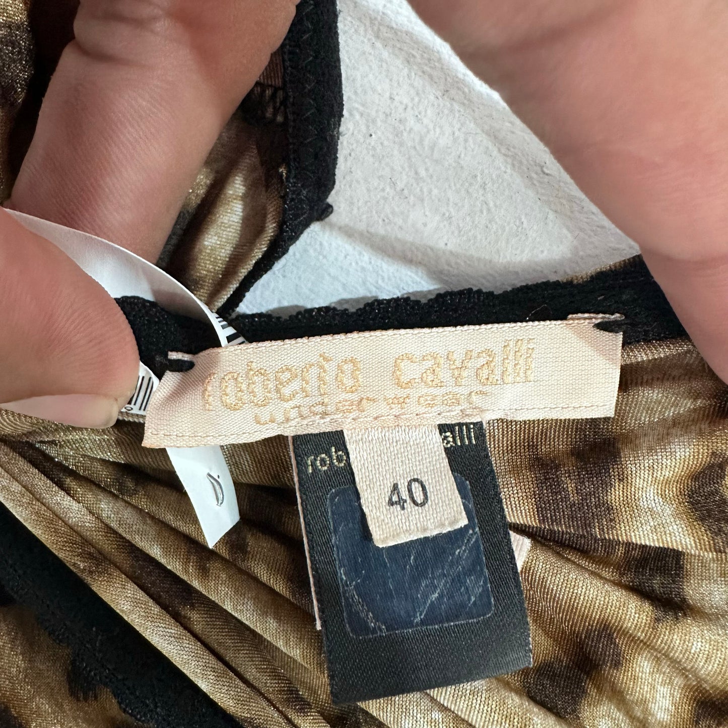 Romania Y2K Animal Print Rhinestone Roberto Cavalli T-Shirt