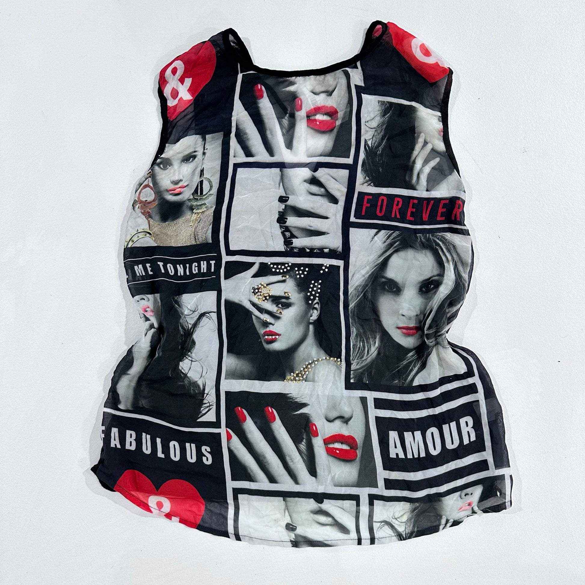 Y2K Mesh Printed Tank/Cami