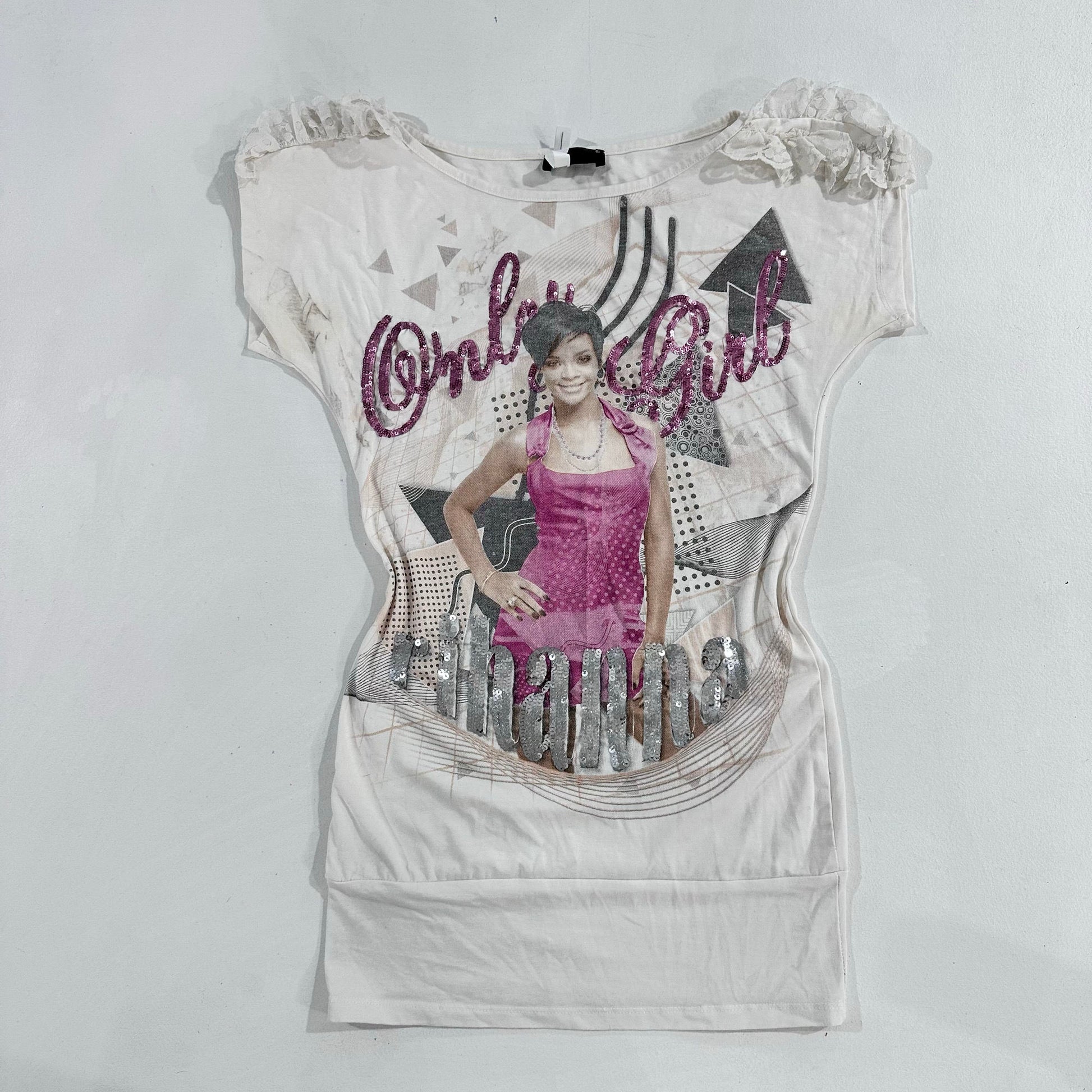 Y2K Sequins Printed Rihanna T-Shirt