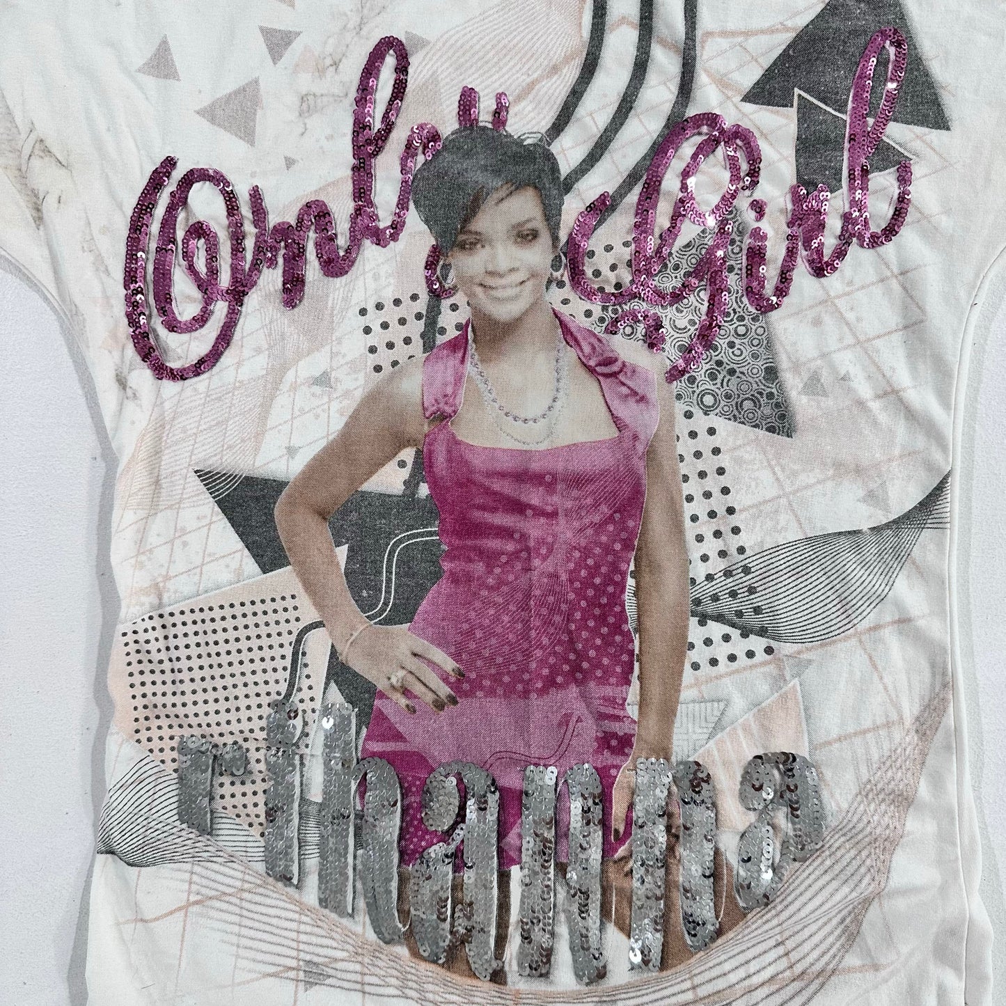Y2K Sequins Printed Rihanna T-Shirt