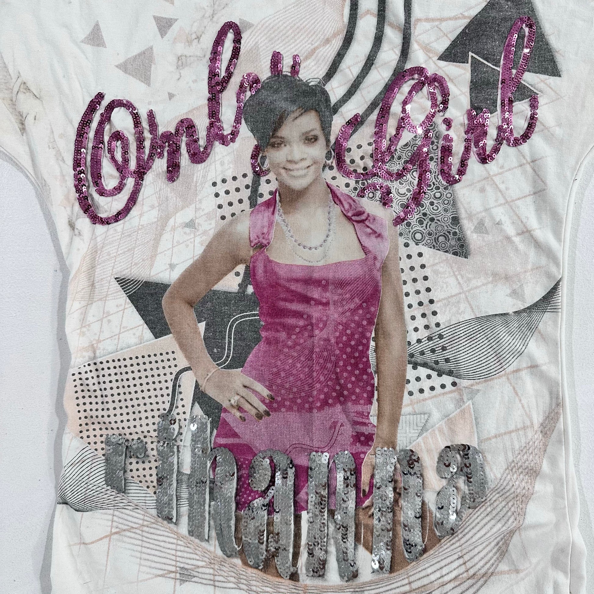 Y2K Sequins Printed Rihanna T-Shirt