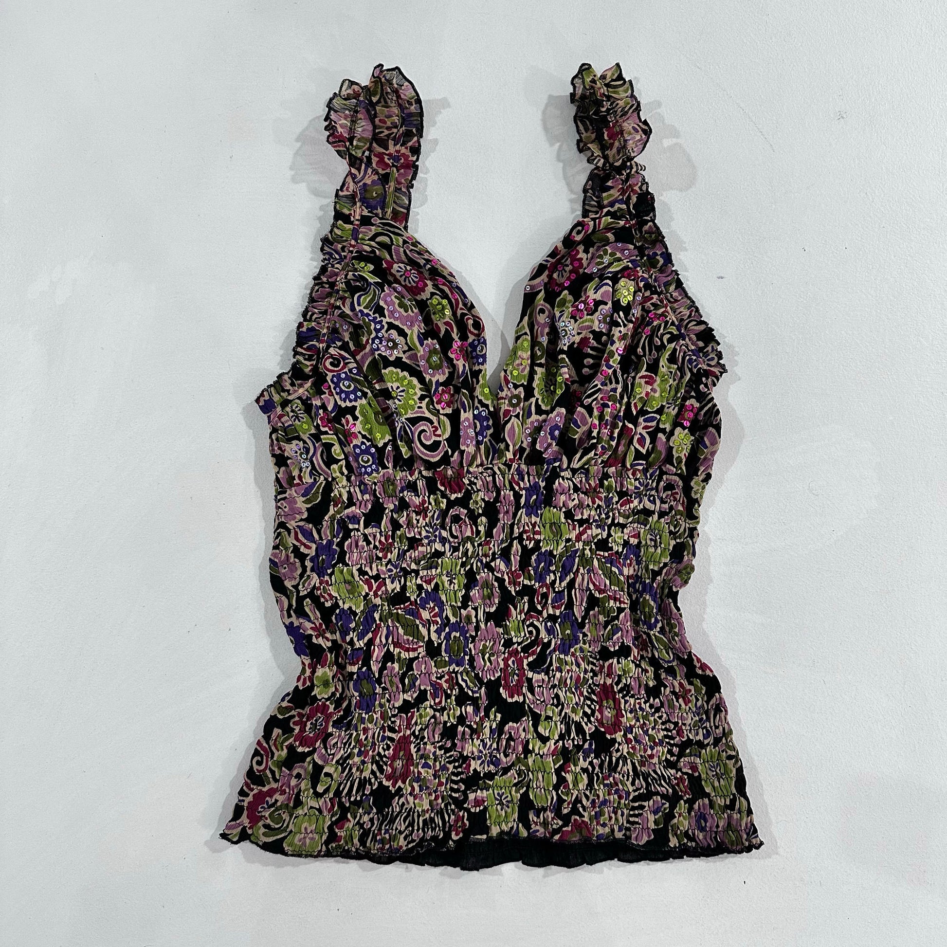 Y2K Printed Sequins Tank/Cami