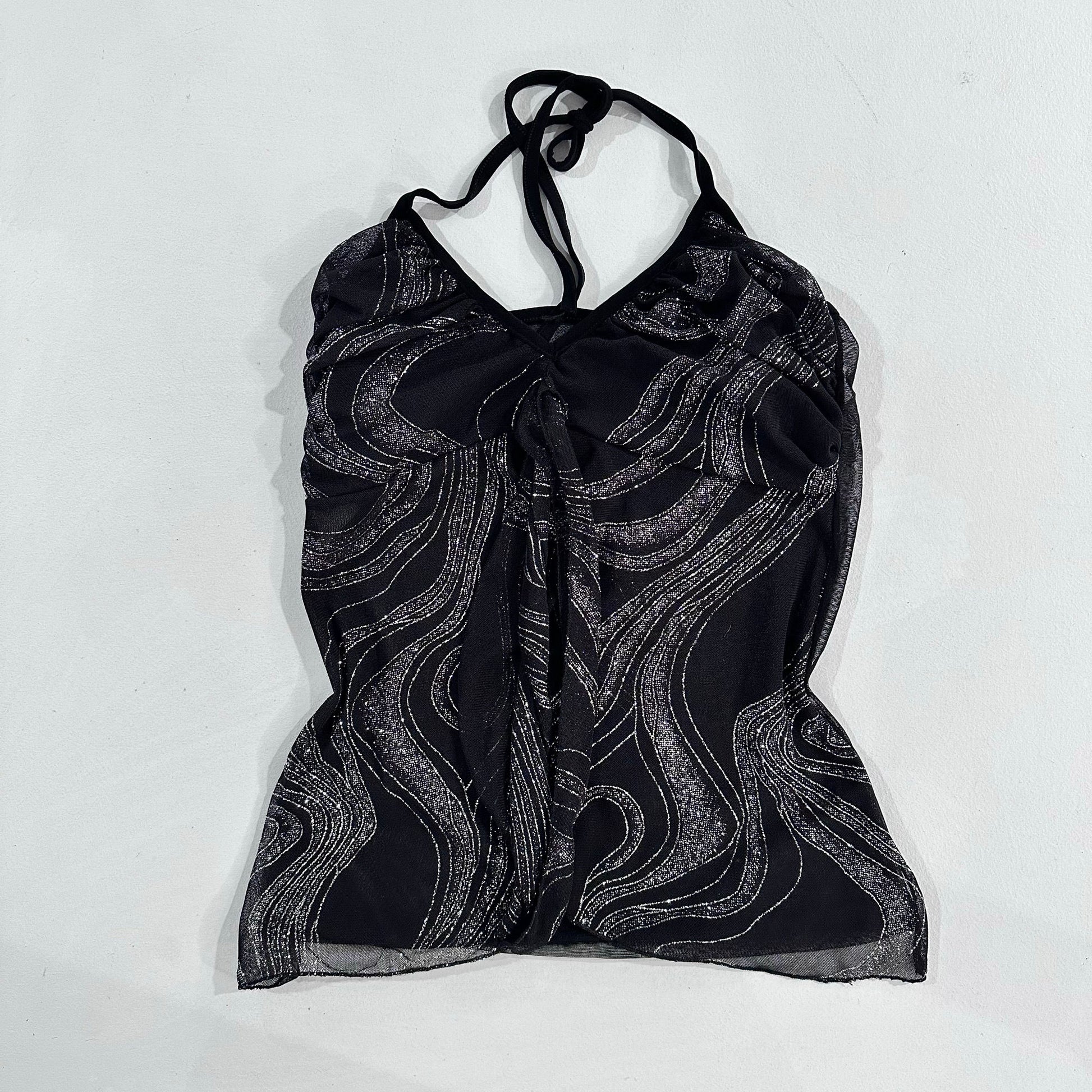 France Y2K Mesh Metallic Tank/Cami