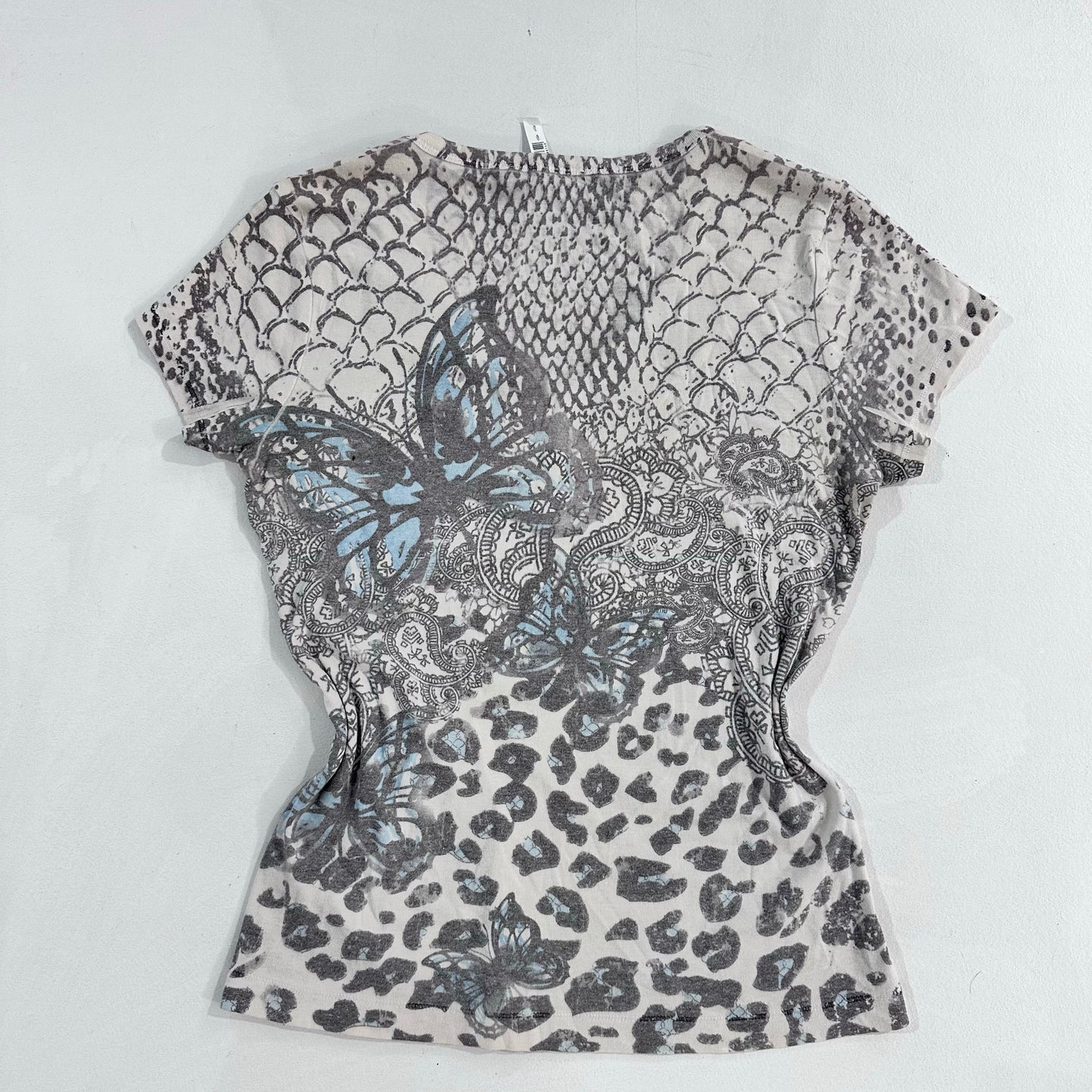 Y2K Butterfly Animal Print Rhinestone Apt. 9 T-Shirt