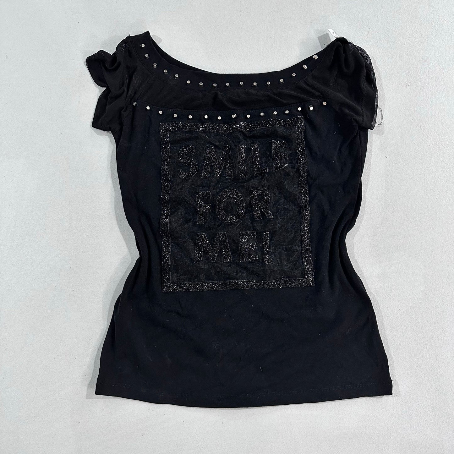 Y2K Rhinestone Mesh T-Shirt