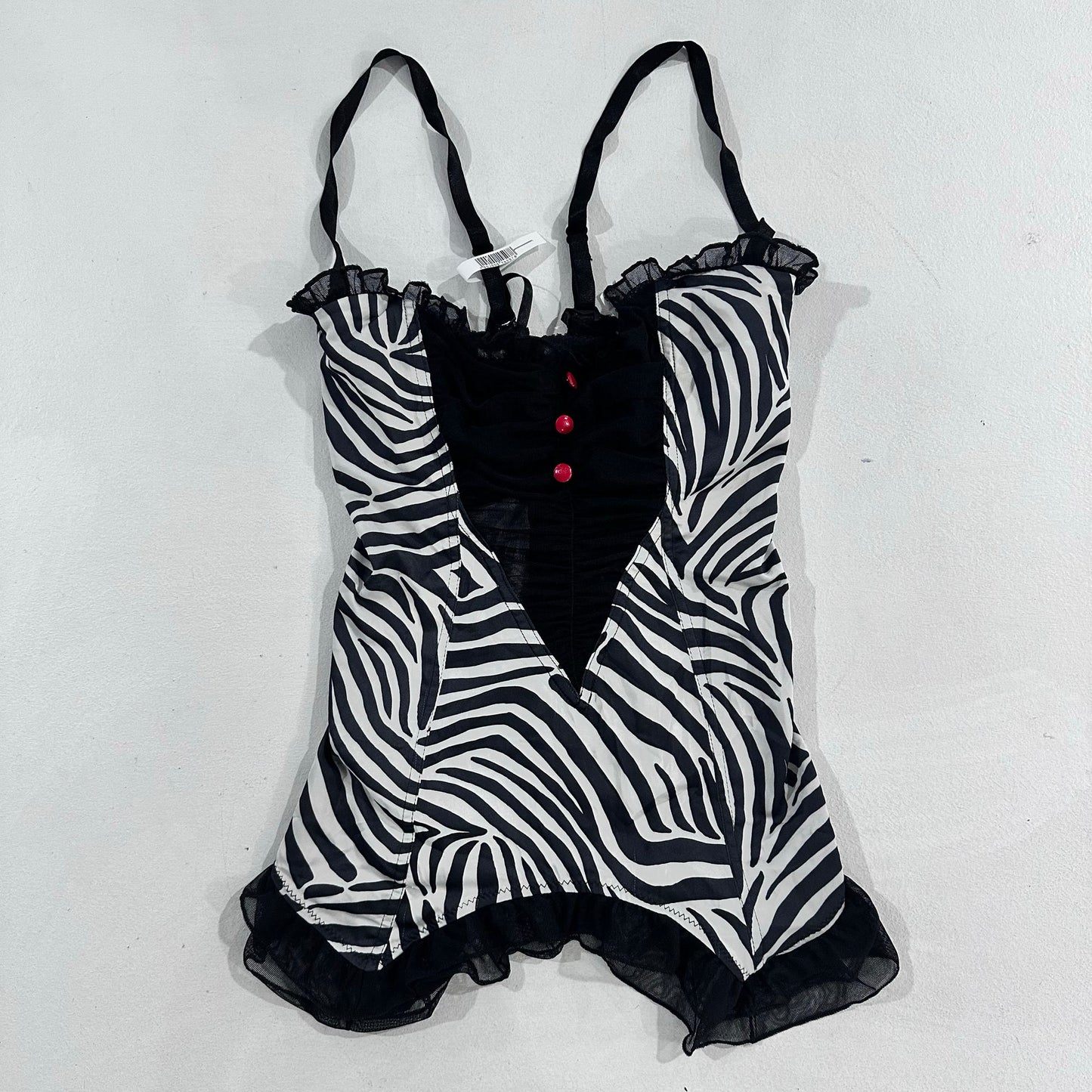 Y2K Animal Print Lace-Up Mesh Jolidon Corset/Bustier