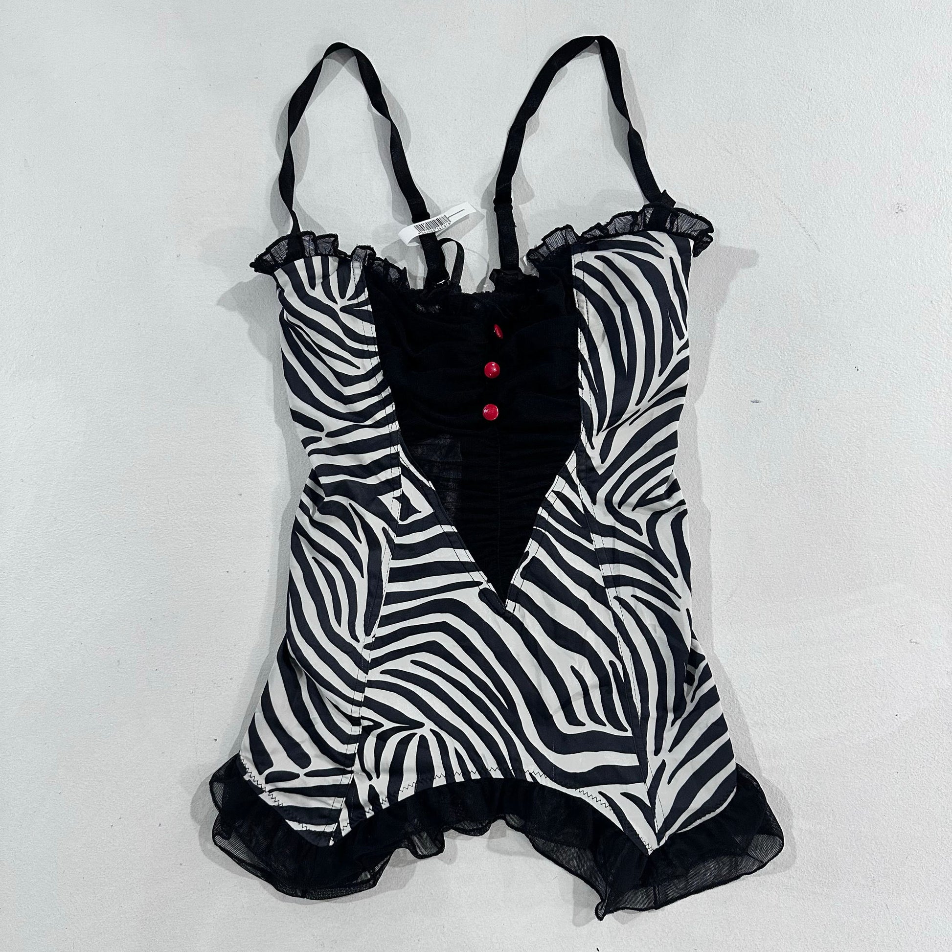 Y2K Animal Print Lace-Up Mesh Jolidon Corset/Bustier