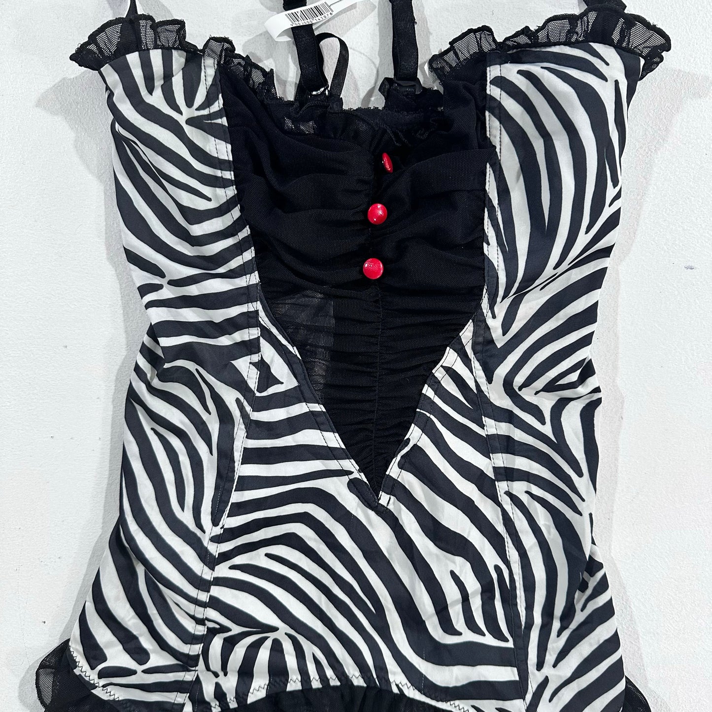 Y2K Animal Print Lace-Up Mesh Jolidon Corset/Bustier
