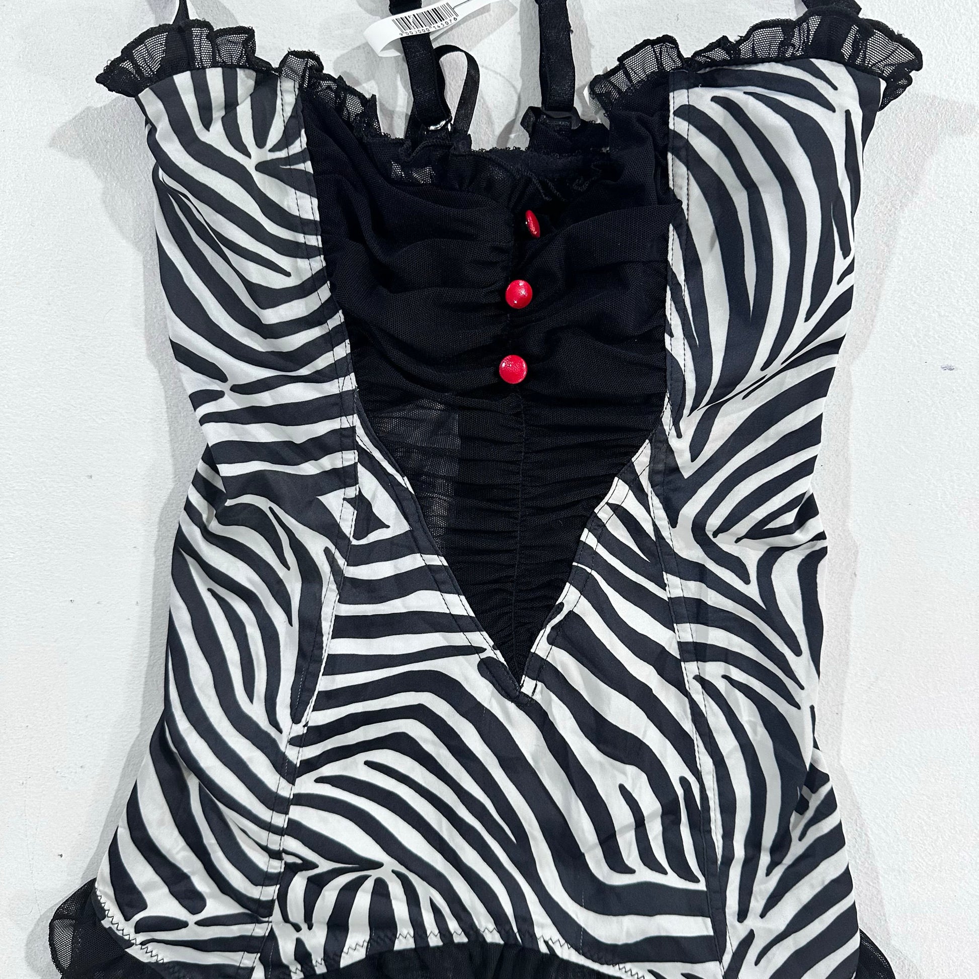 Y2K Animal Print Lace-Up Mesh Jolidon Corset/Bustier