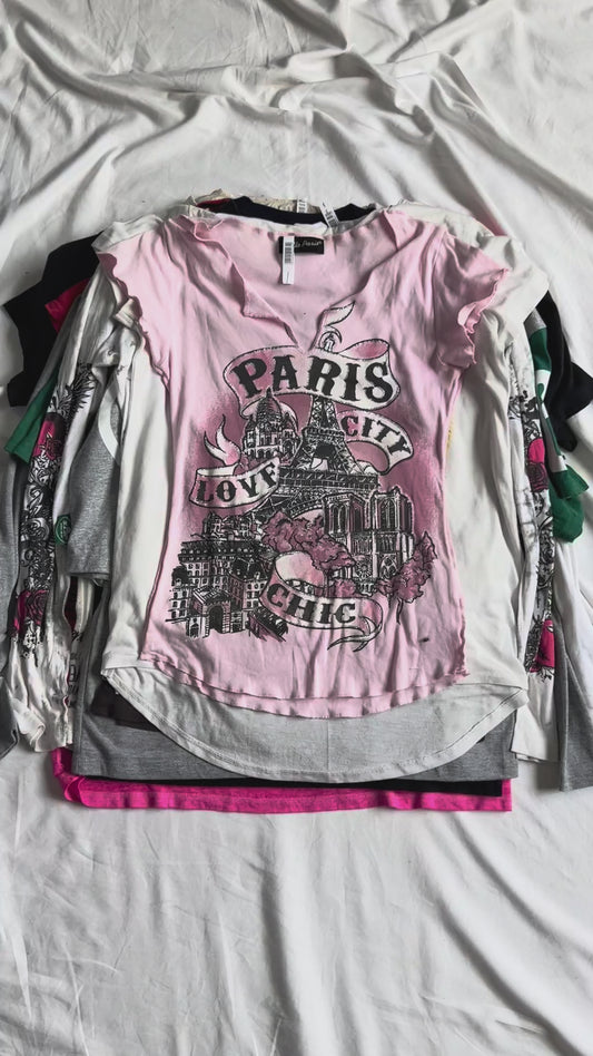 Y2K T-Shirt Wholesale Video Lot | TEST-025 exact garments